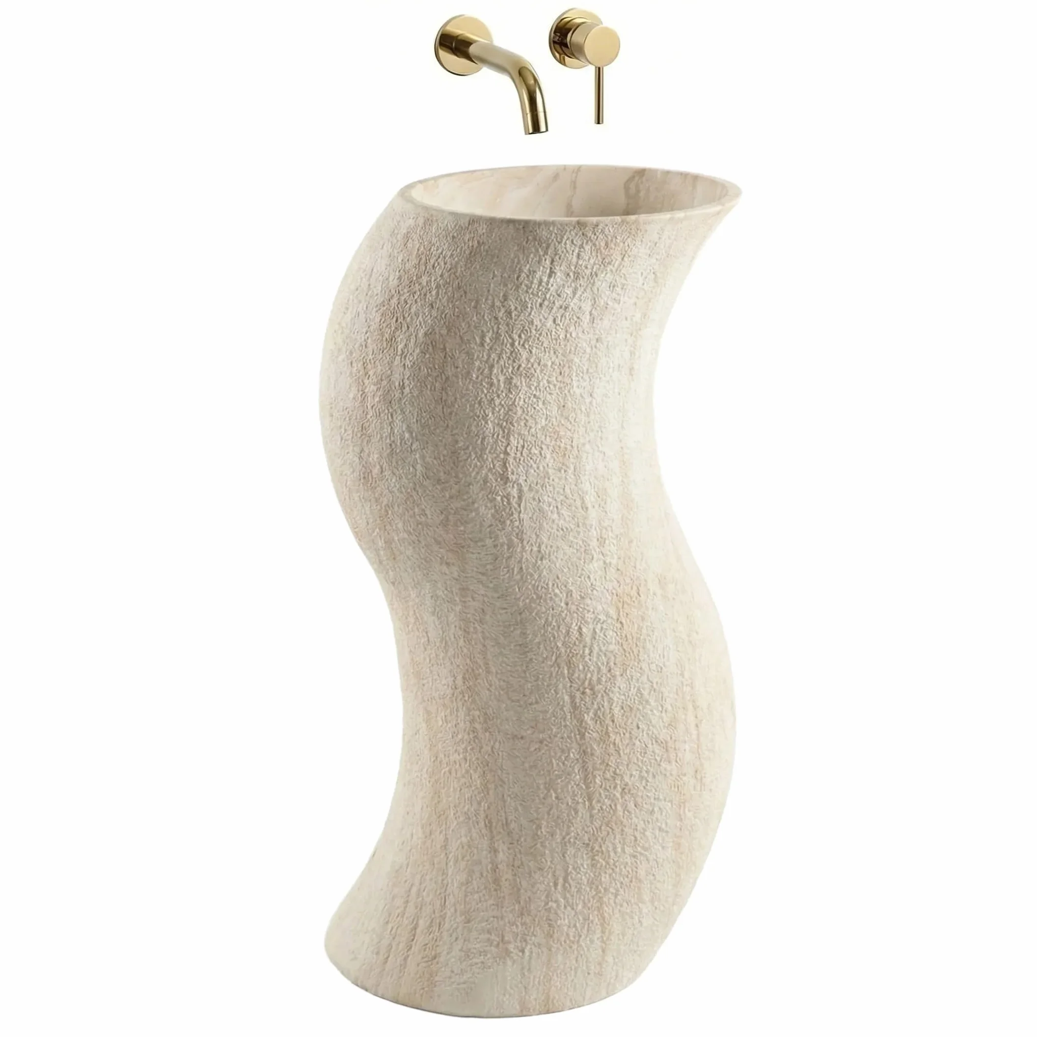 Lavabo De Pie Rea Melody Beige, Stone Imitation 49X39X84Cm