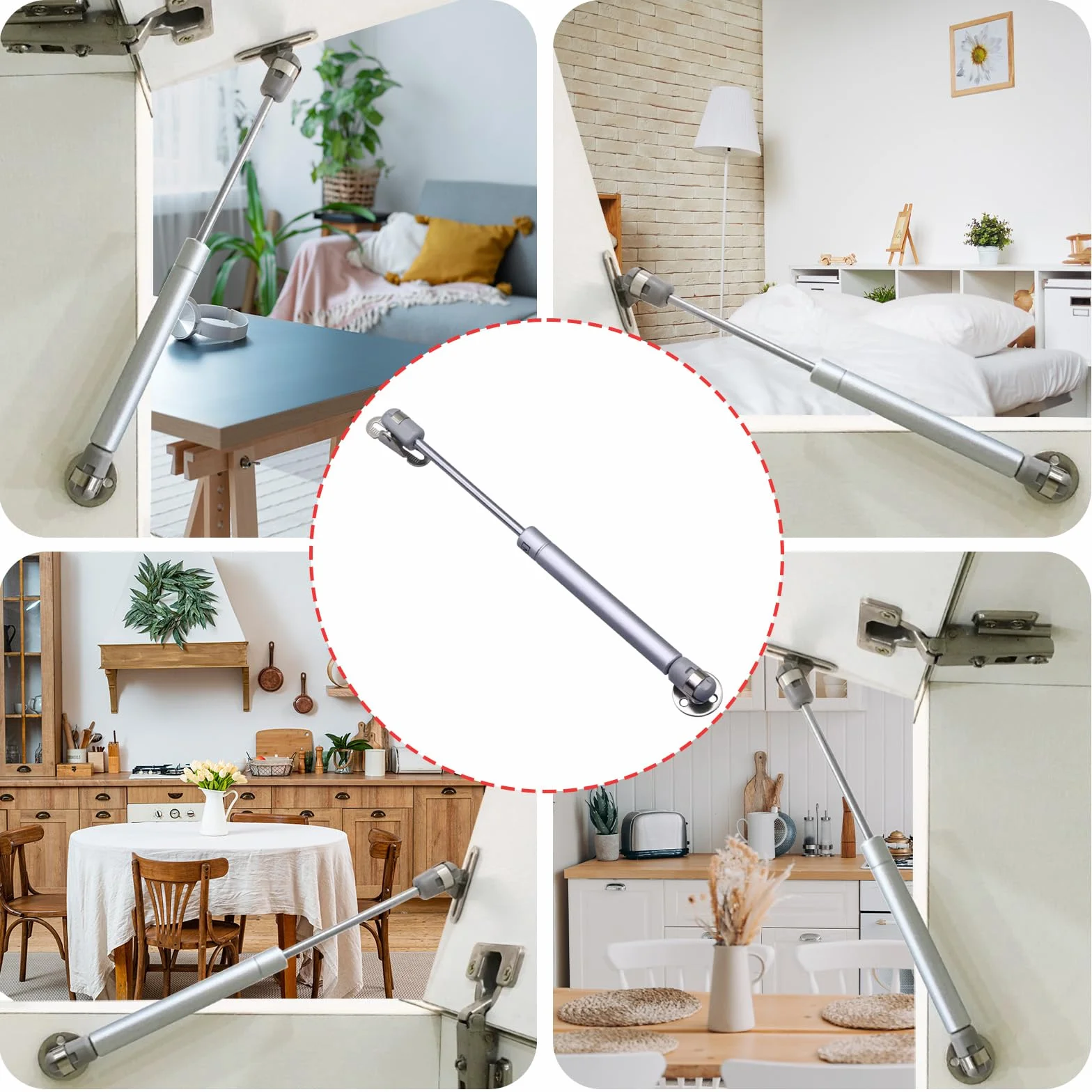 Amortiguadores de Gas 100N, Bisagras Puertas Cocina, Pistones Hidraulicos para Muebles de Cocina