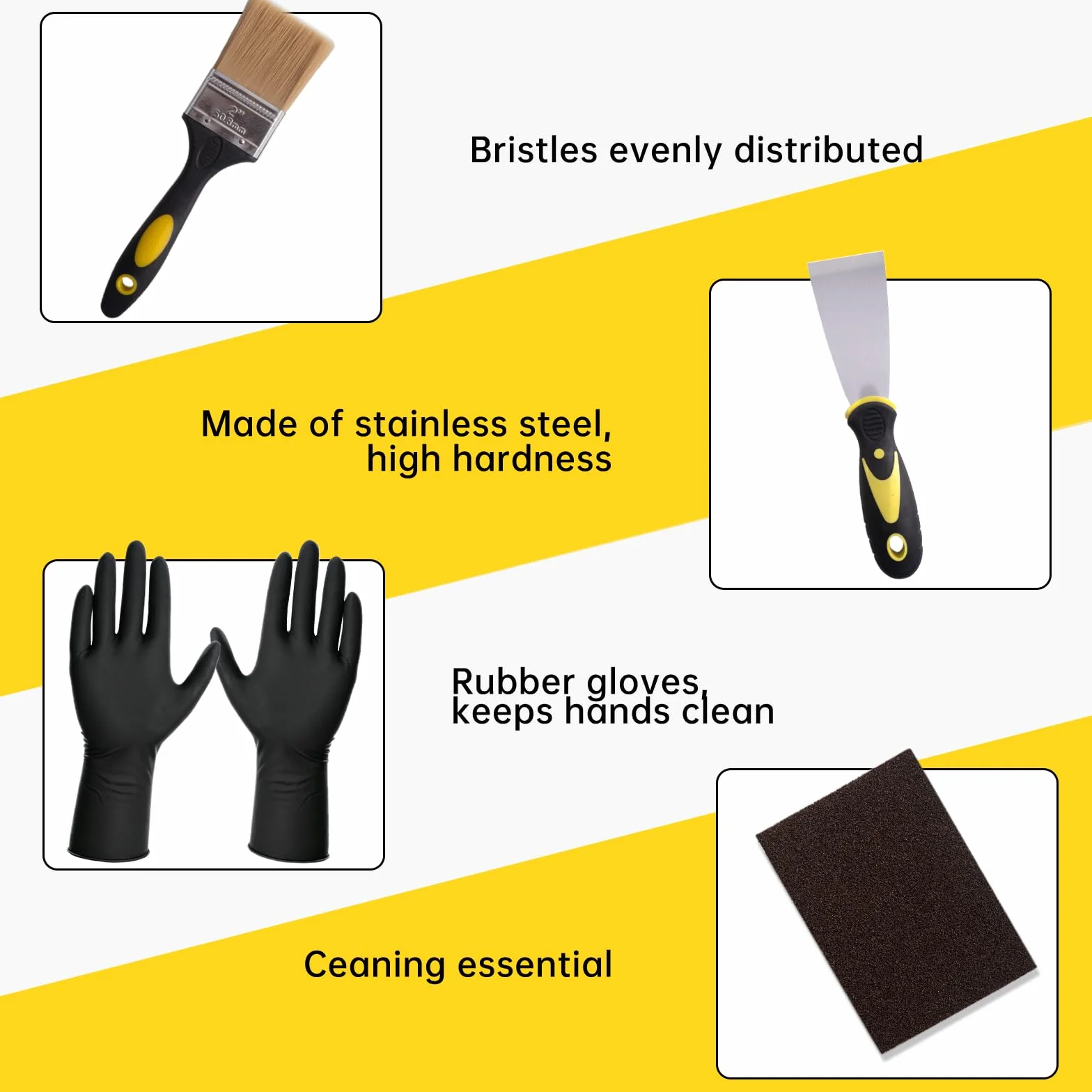 20Pieza Juego de Rodillos, con 1.5M Extension Rod, Pintura de 9" 4", Bandeja para Pintura, Brocha, Mezclador, Espátula, Guantes, Kit Pintura Pared, para Interior, Renovar, Techos y Puertas