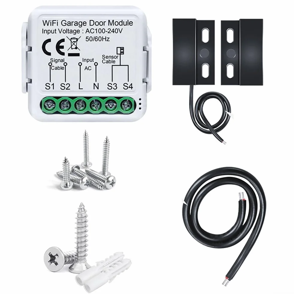 Módulo de puerta de garaje WiFi, para aplicación Tuya, controlador inteligente de puerta de garaje, abridor de sensores de puerta de garaje en tiempo real, control remoto y voz