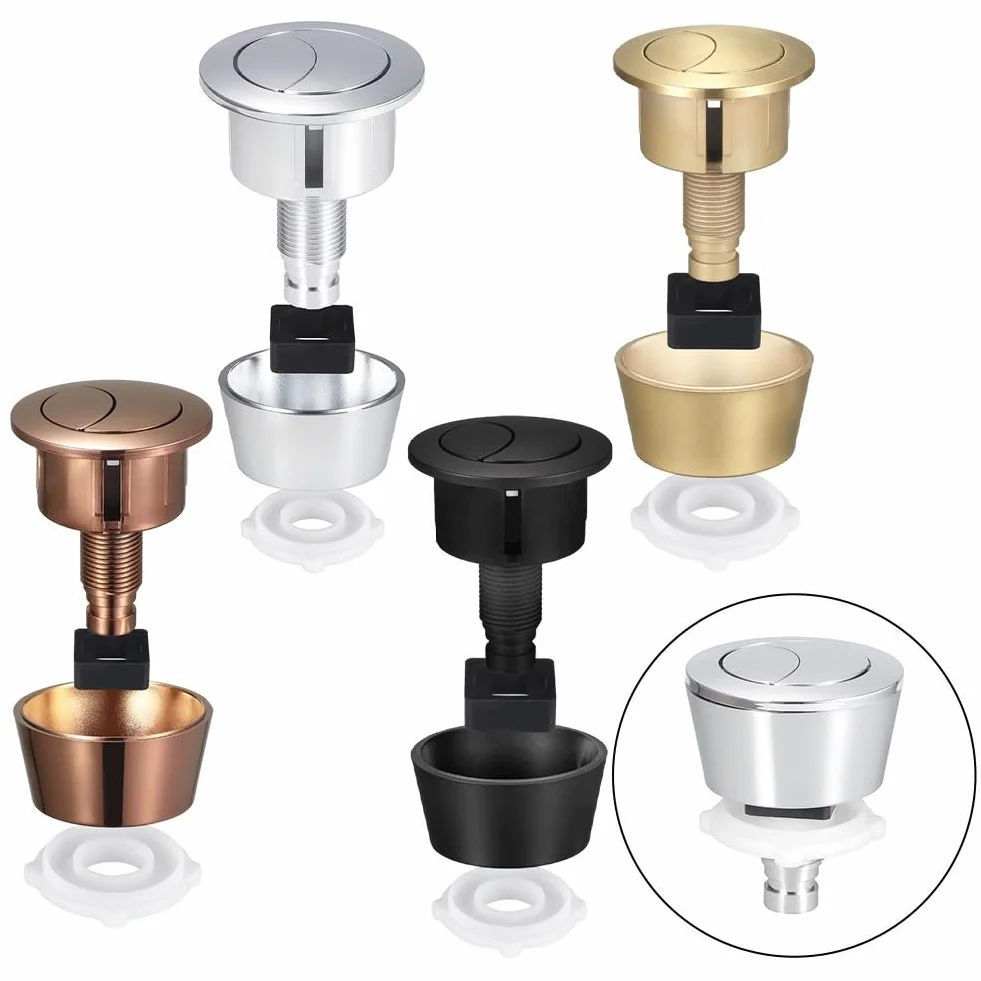 Doble descarga kit botón inodoro latón cepillado 20mm 40mm agujero tapa cisterna accesorios instalación