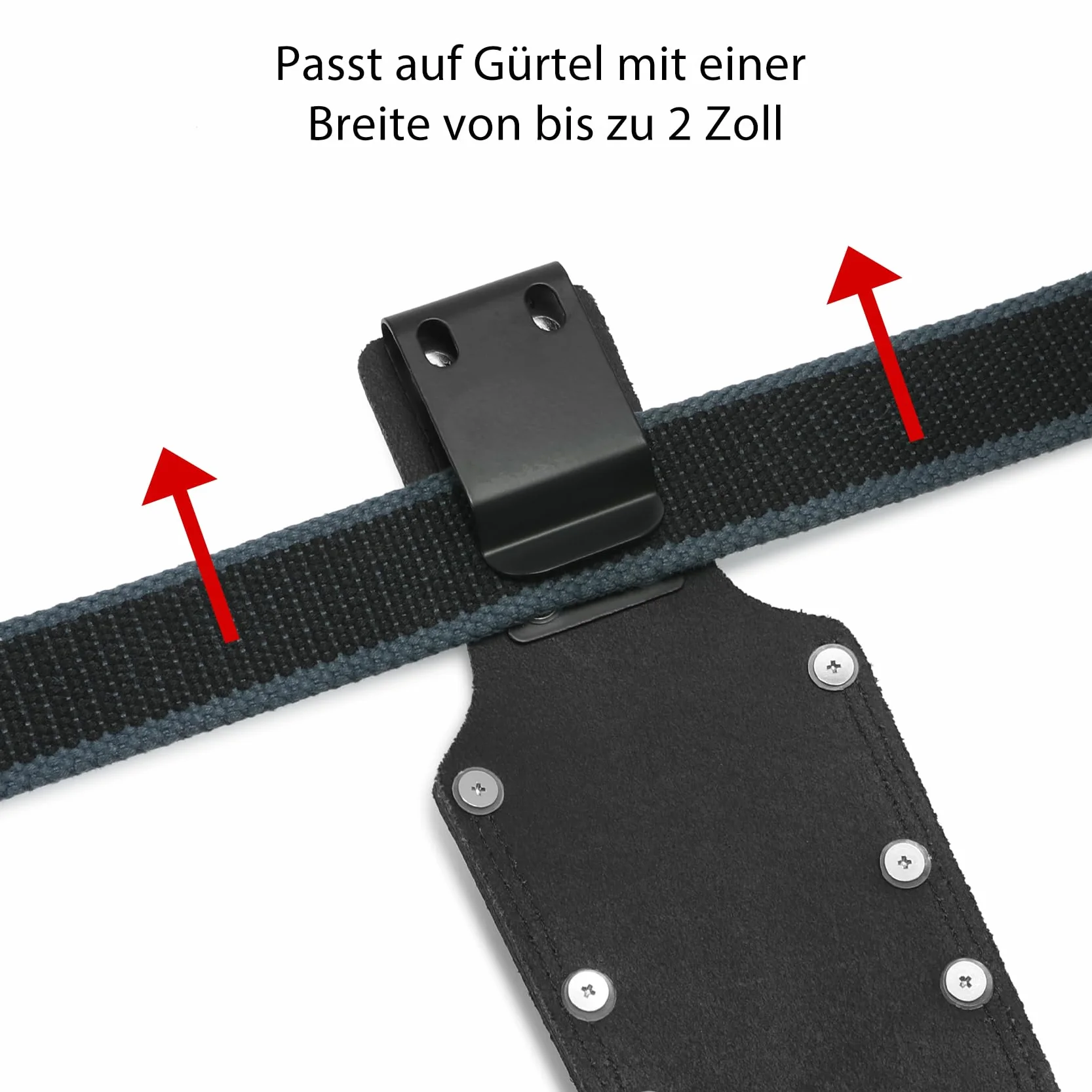 Soporte para martillo de piel auténtica para cinturón, correa para martillo, práctico cinturón de herramientas para martillo, soporte para hacha, funda para cuchillo para cinturón (negro)