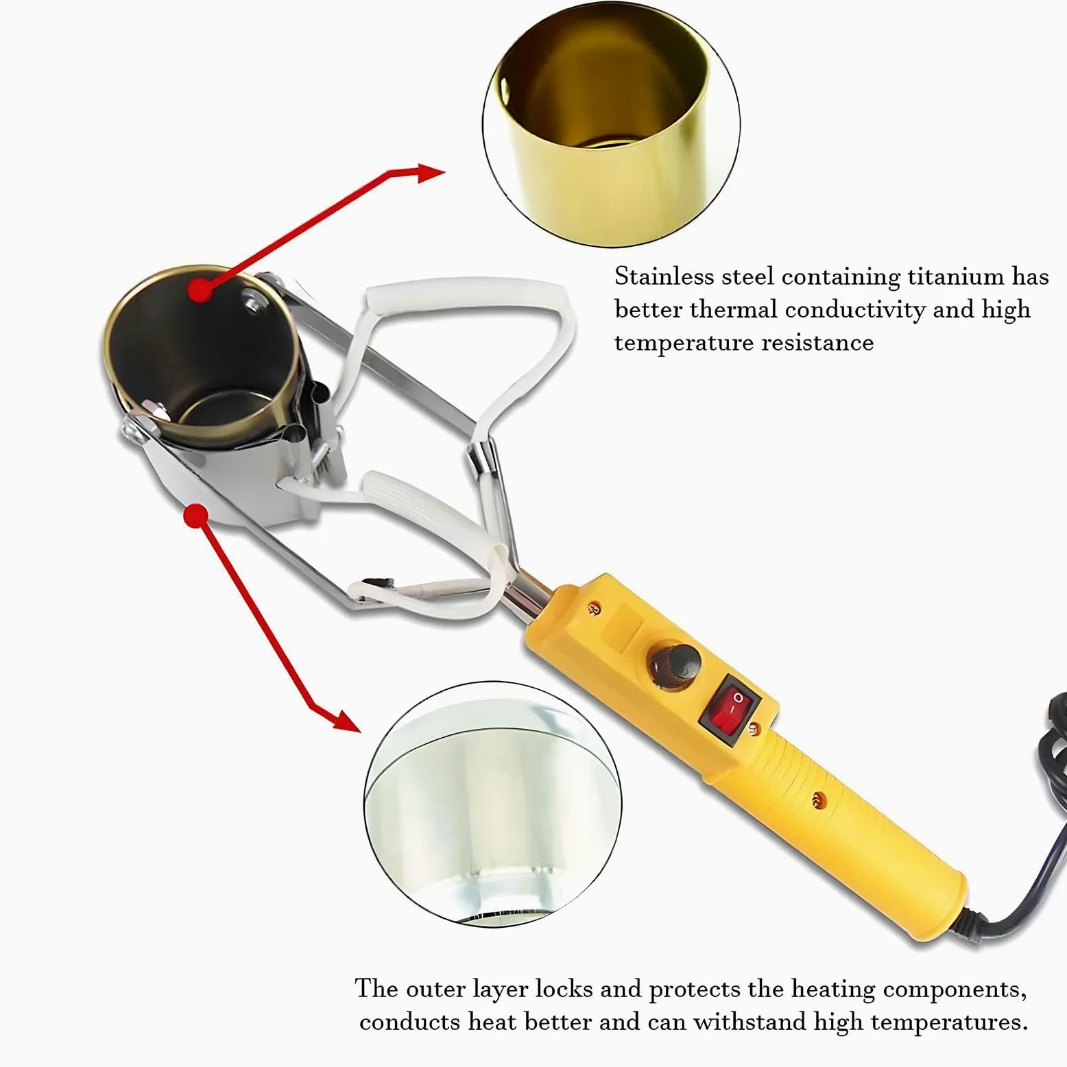 Olla Portátil para Fundir Plomo de 150 W-300 W Olla Manual para Fundir Plomo de 150-450 ℃ Ajuste para Moldes de Pesas de Pesca 300w