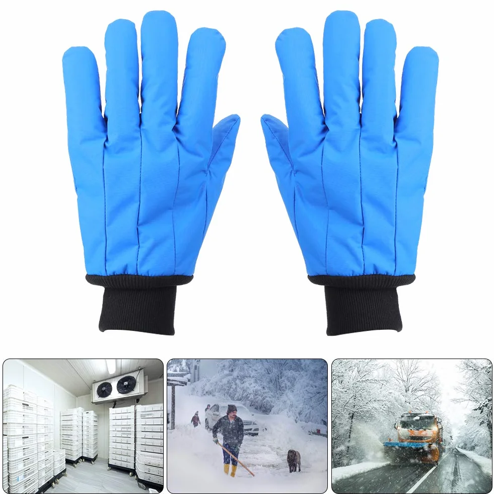 Guantes Criogénicos de Protección contra Nitrógeno Líquido y Hielo Seco, Guantes Impermeables y Transpirables para Bajas Temperaturas, Equipo de Seguridad para Laboratorio e Industria, Azul