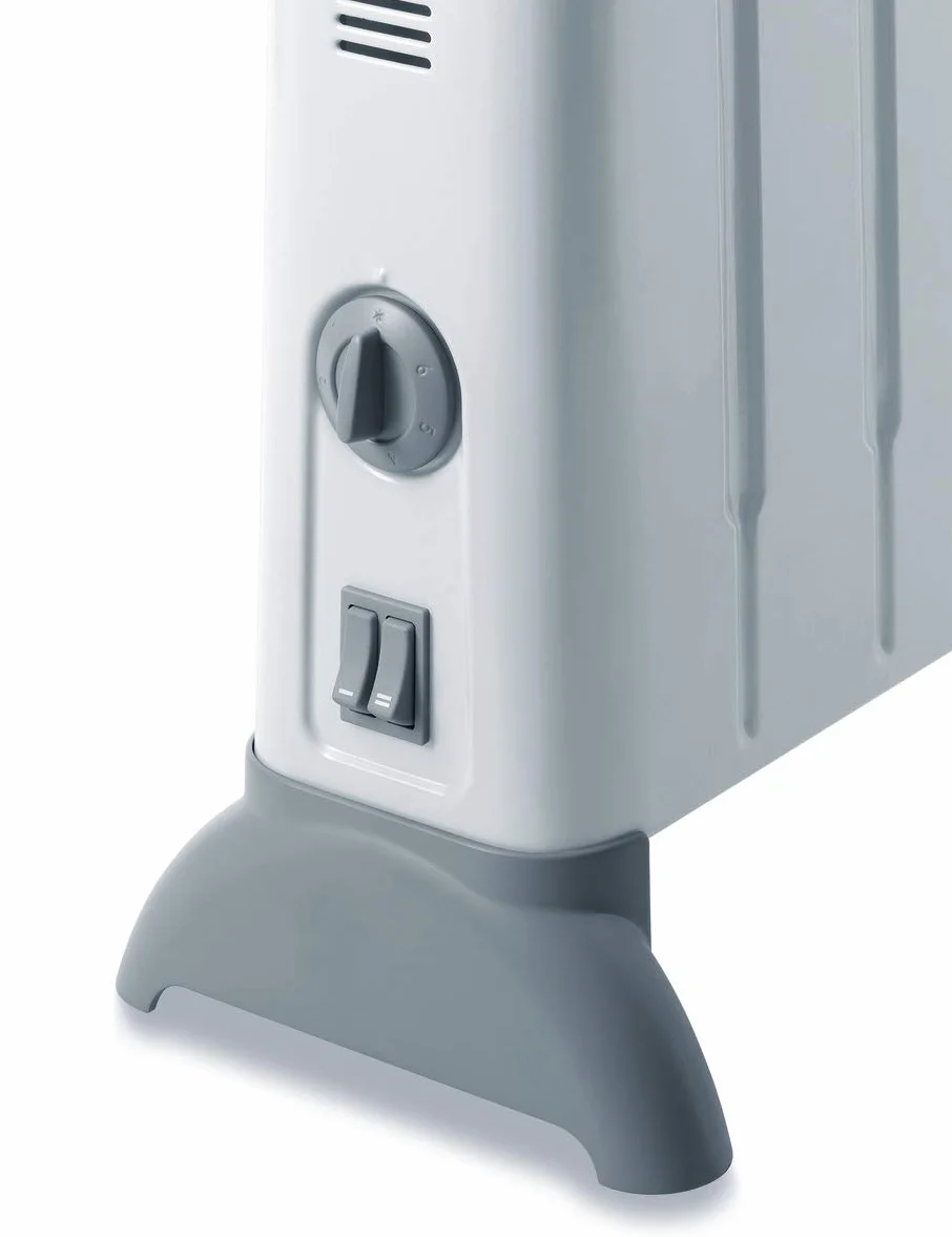 De'Longhi Convector Eléctrico – Calefactor Ligero para Estancias hasta 60 m³, Selector con 2 Niveles de Potencia, Asas, Calefacción Personalizada, Termostato de Seguridad, 2000W, Blanco/Gris (HCM2030)