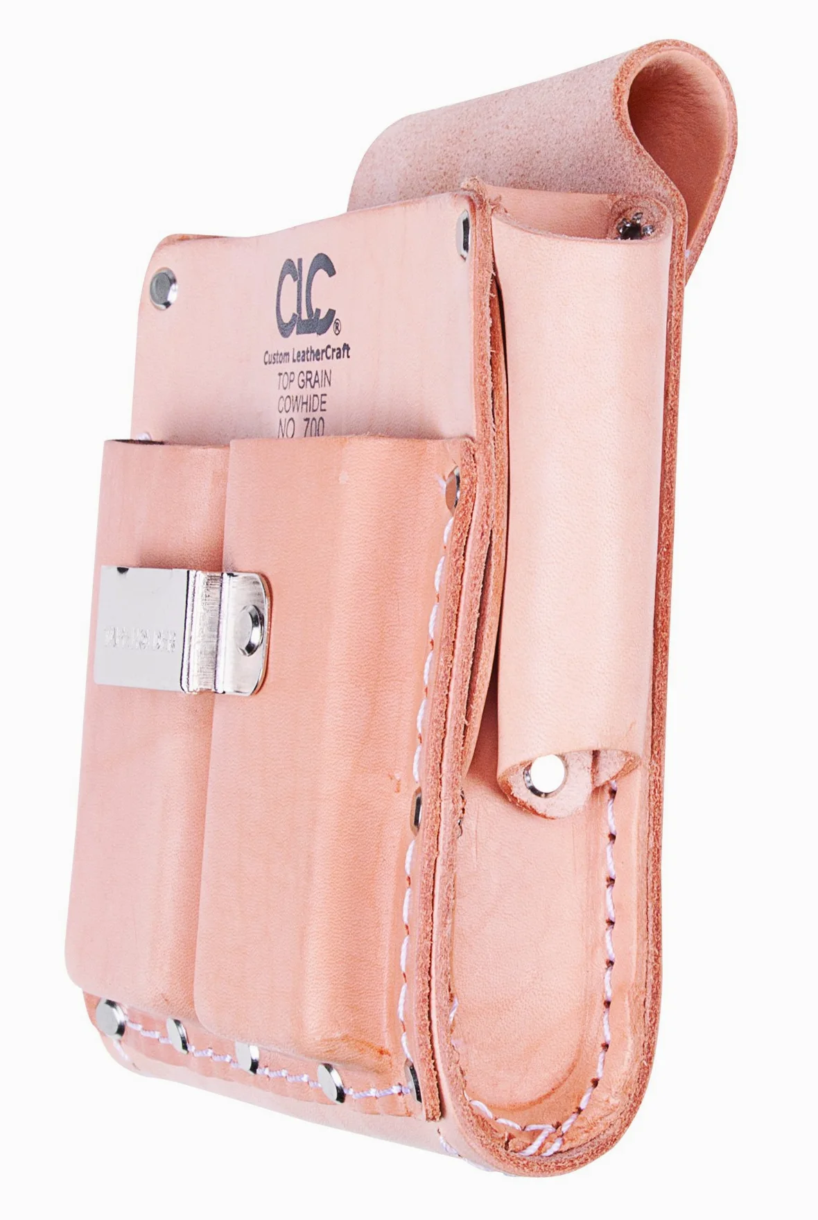 Custom Leathercraft CLC 700 - Bolsa de herramientas, resistente, 5 bolsillos, color marrón