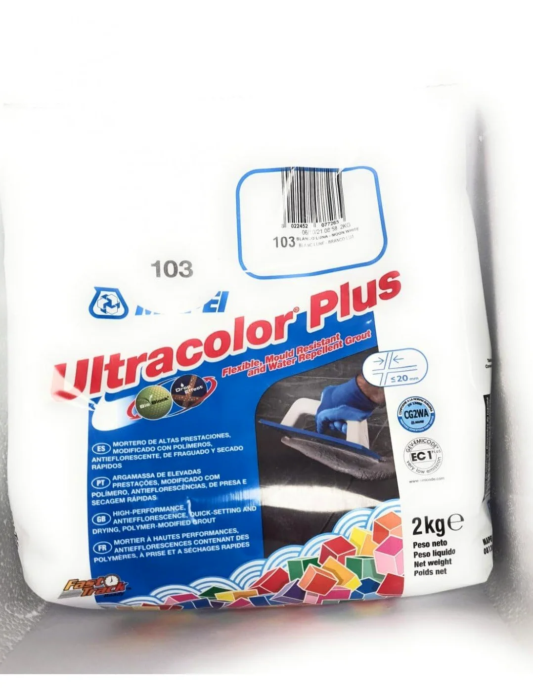 MAPEI Mortero de juntas Ultracolor Plus (103) Blanco Luna 2Kg