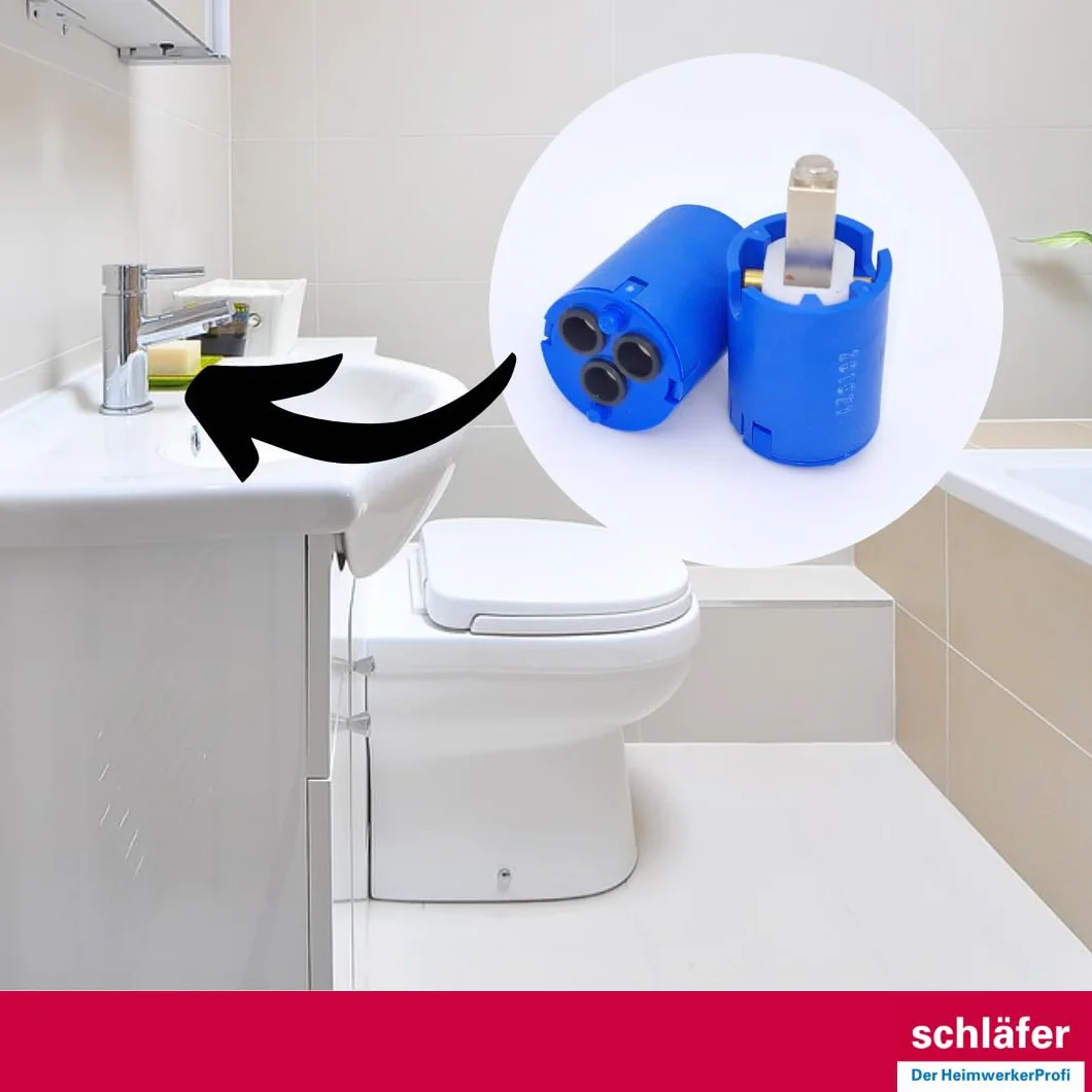 Schläfer 480069 | Cartucho grifo mezclador Ø 28 mm, cartucho de repuesto universal Kerox K-28 de cerámica, para grifos mezcladores monomando de cocina, baño, ducha y bañera
