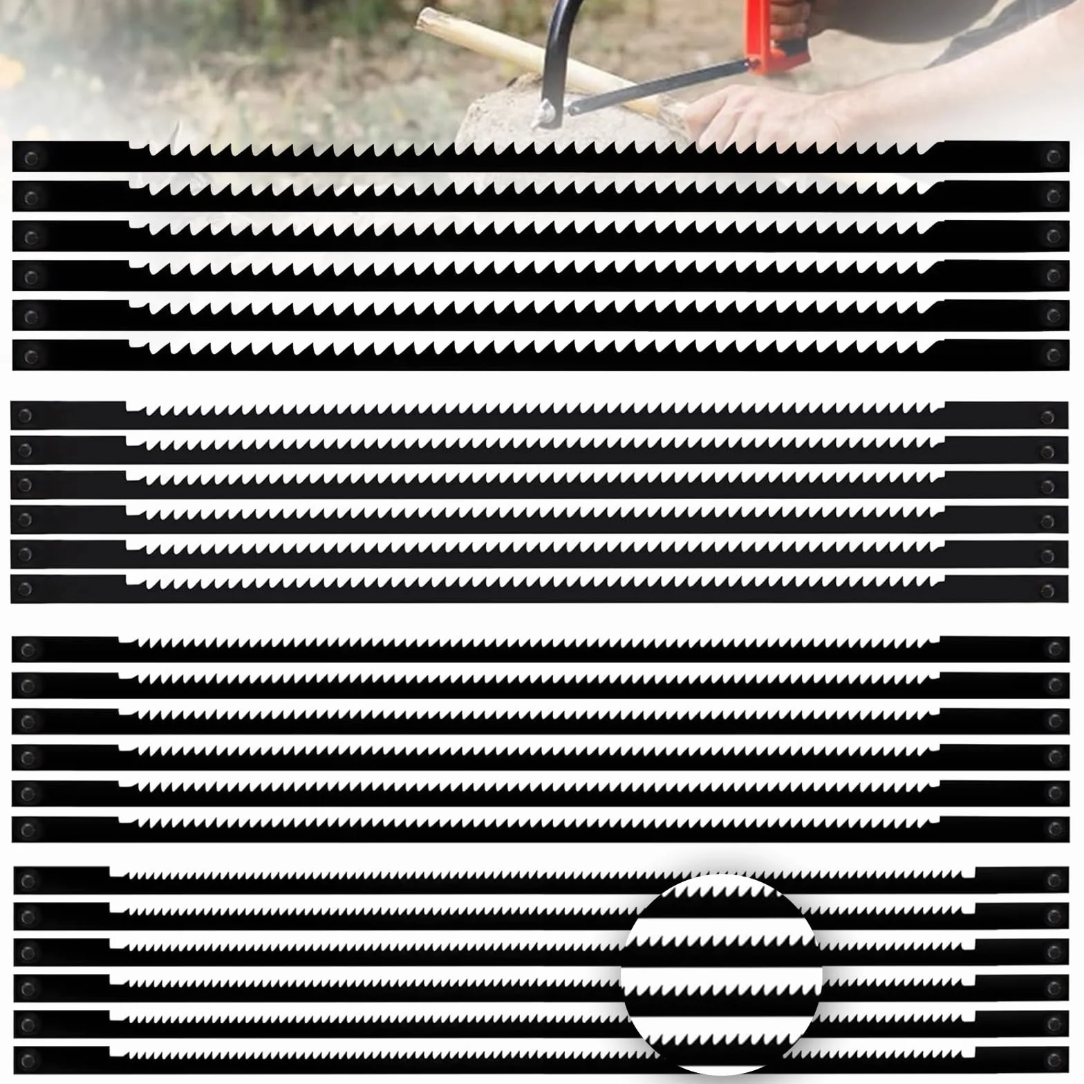 24 Piezas Hojas de Sierra Marqueteria 127mm, 10/15/18/24 Dientes Hojas Sierra Corte Fino Estándar, Hojas de Espiral de Sierra de Marqueteria, Para Serrar Madera Plástico Espuma Metal Blando