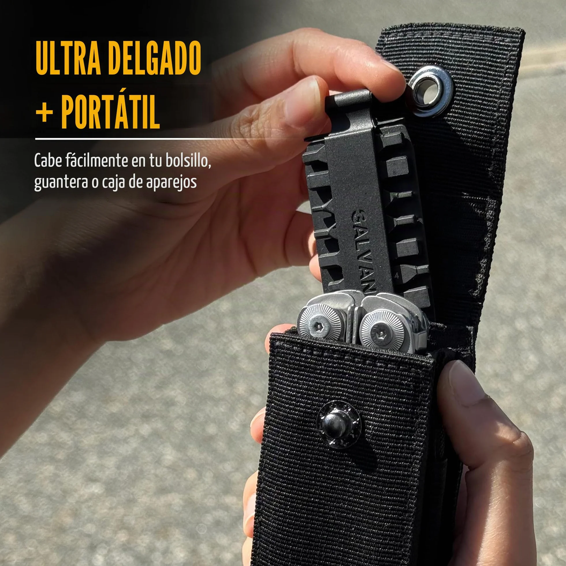 Funda de Nailon para multiherramientas Leatherman con 21 puntas de destornillador y soporte de cinturón
