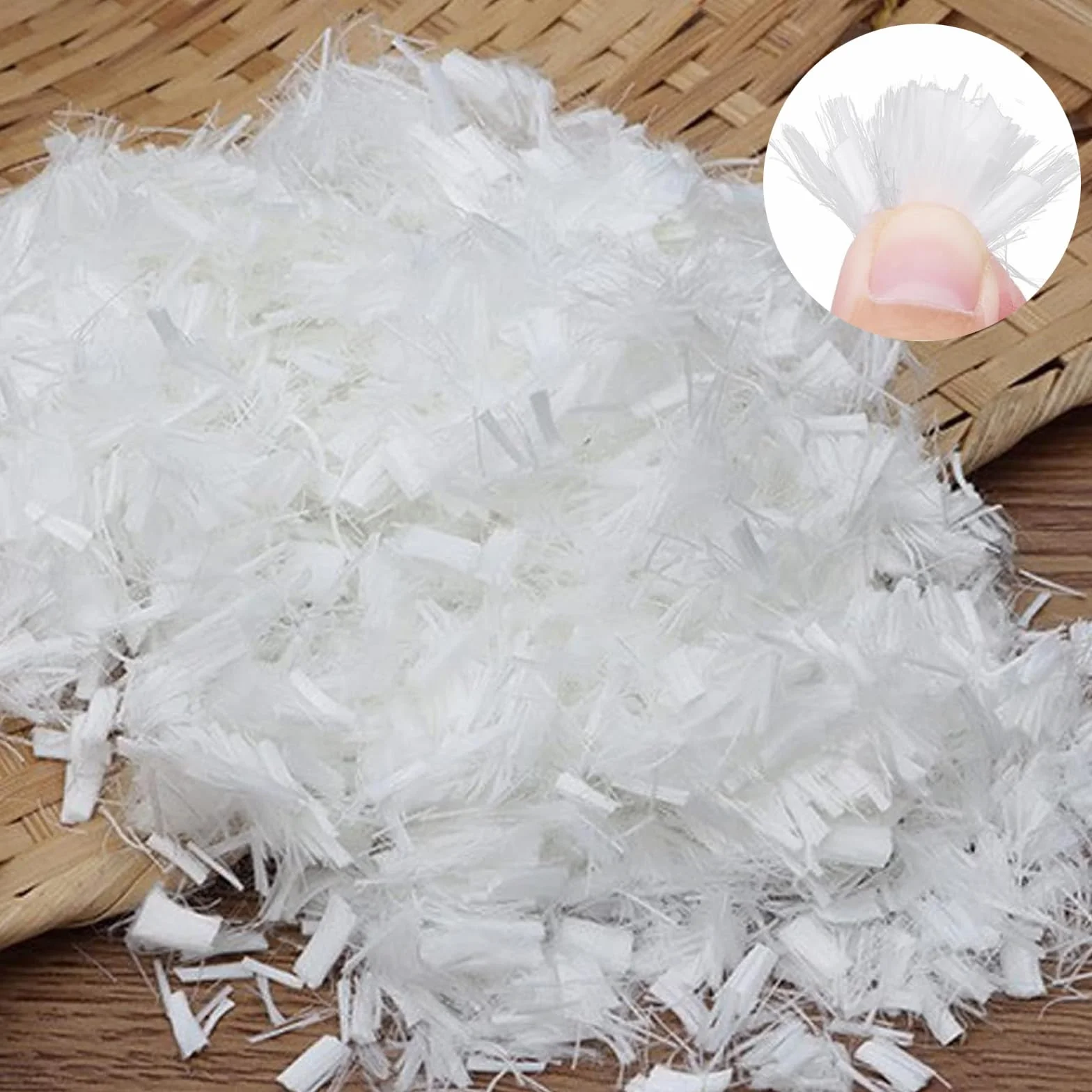 Fibras de polipropileno para hormigón y pavimento, 1000 g, 3 mm, refuerzo de fibra de vidrio para evitar grietas