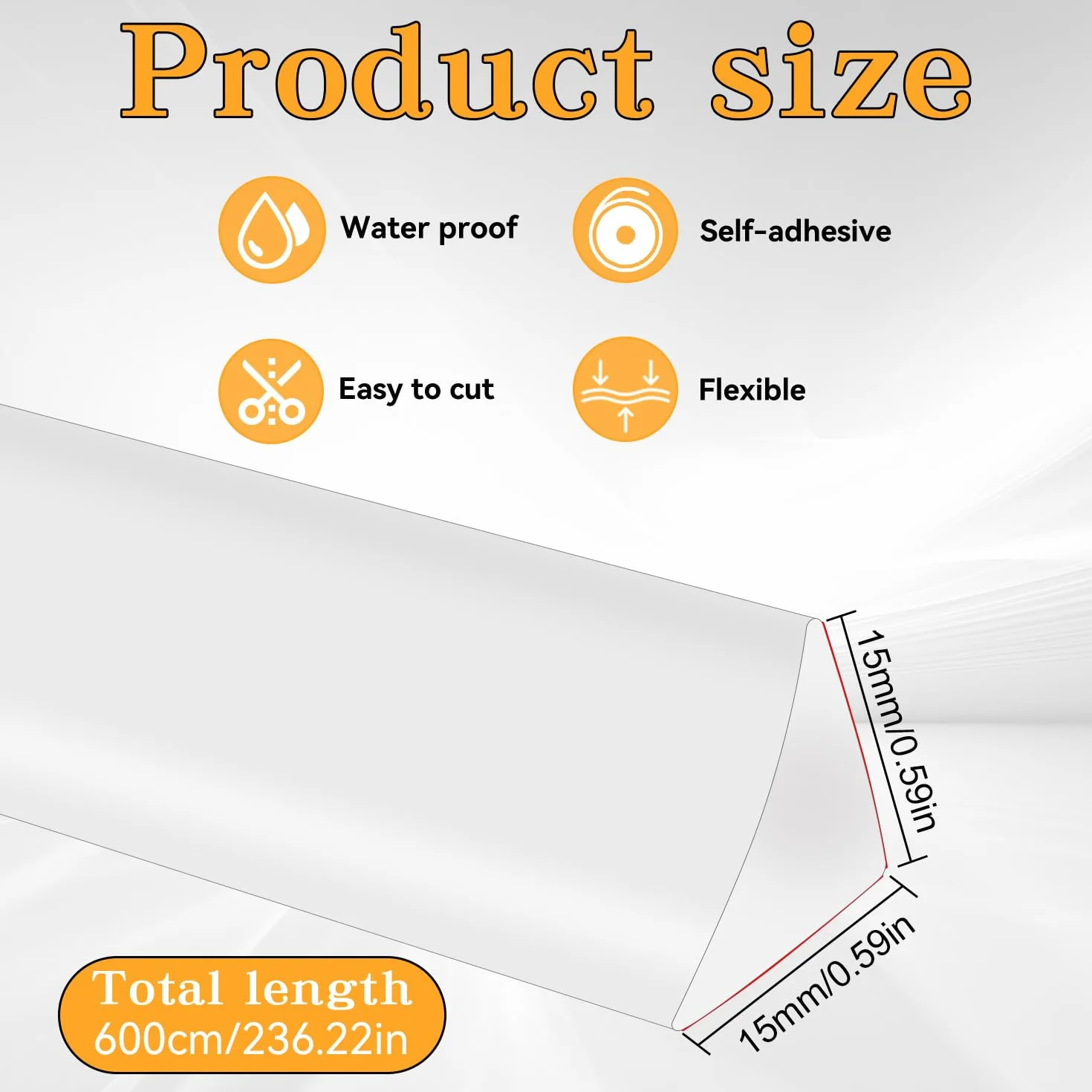 Embellecedor Copete Encimera Cocina Blanco Barrera de Agua Tiras Decorativas Flexibles Autoadhesivos Silicona Impermeable(Blanco, 6Metro)