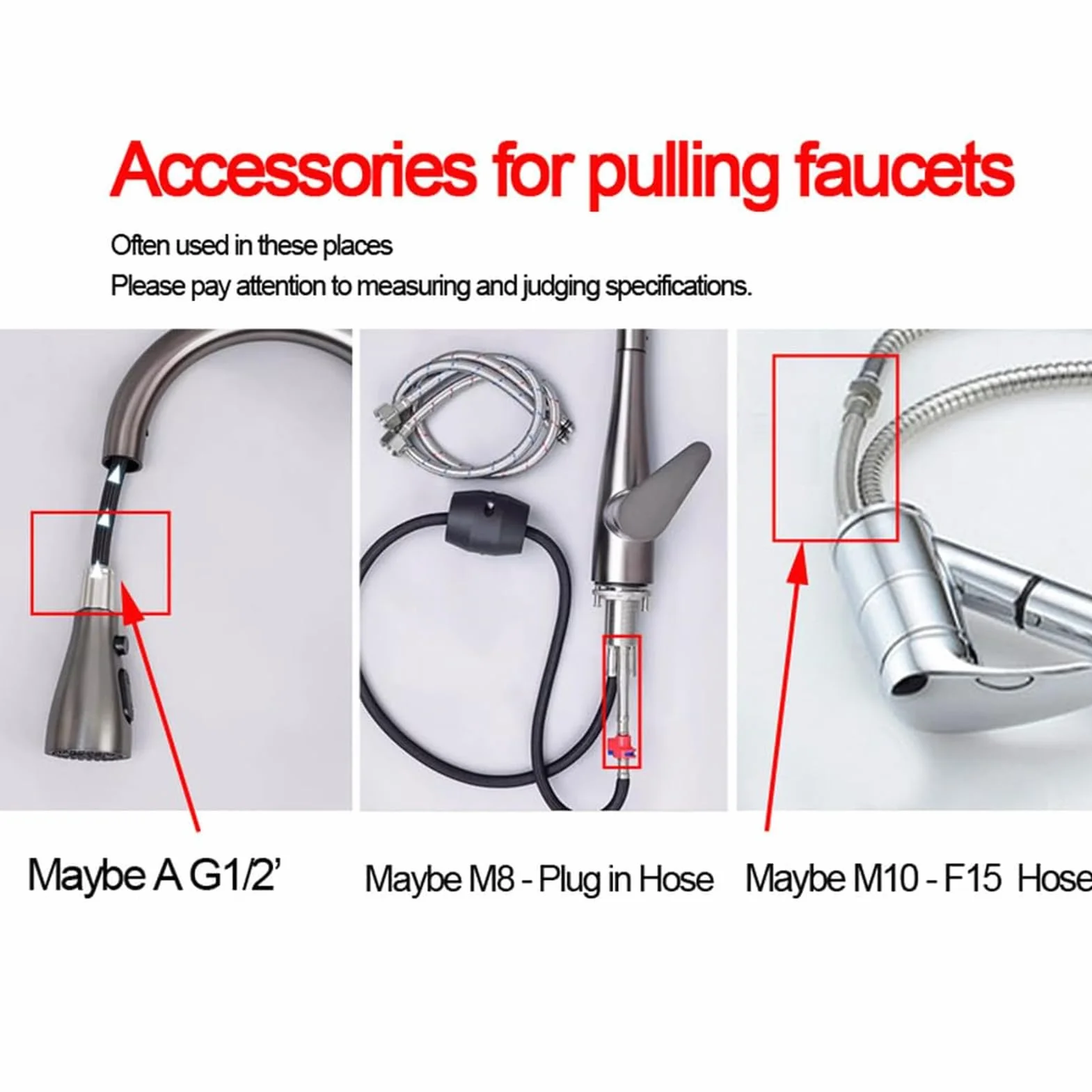 Manguera de conexión de entrada especial para grifo extraíble de cocina y baño, adaptador de extensión enchufable M8,manguera enchufable 29cm