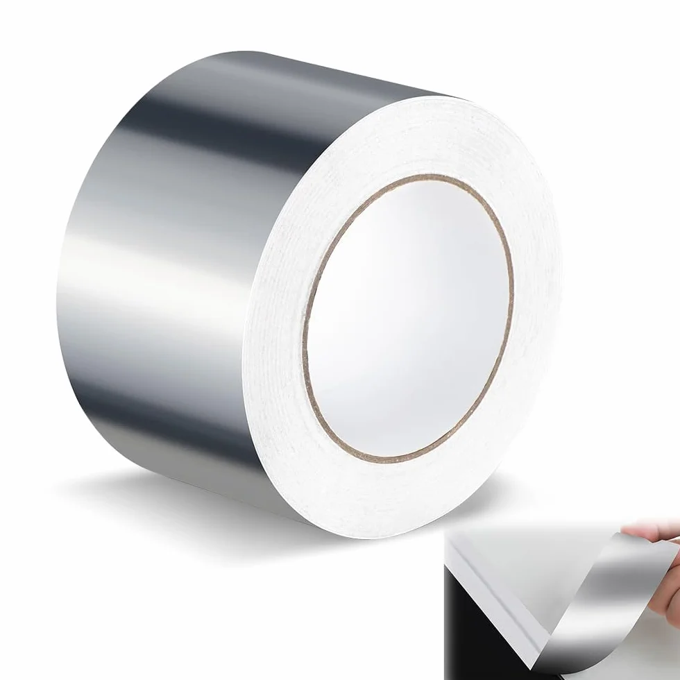 Cinta Adhesiva de Aluminio, 60mm x 50m Cinta Aluminio Adhesiva Impermeable y Resistente al Calor y altas temperaturas para Sellar Sistemas, conductos y Aire Acondicionado