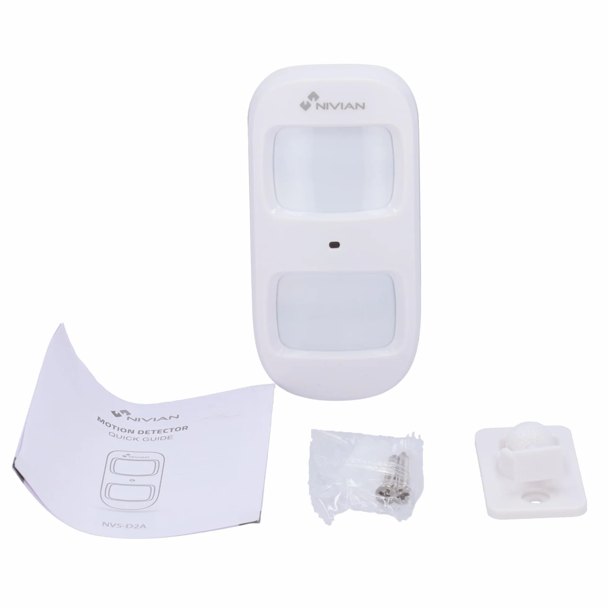 Nivian Detector de Movimiento Inalámbrico Compatible con Alarma Nivian, Inmune a Mascotas 20kg, Cobertura Amplia, Tamper Anti-sabotaje