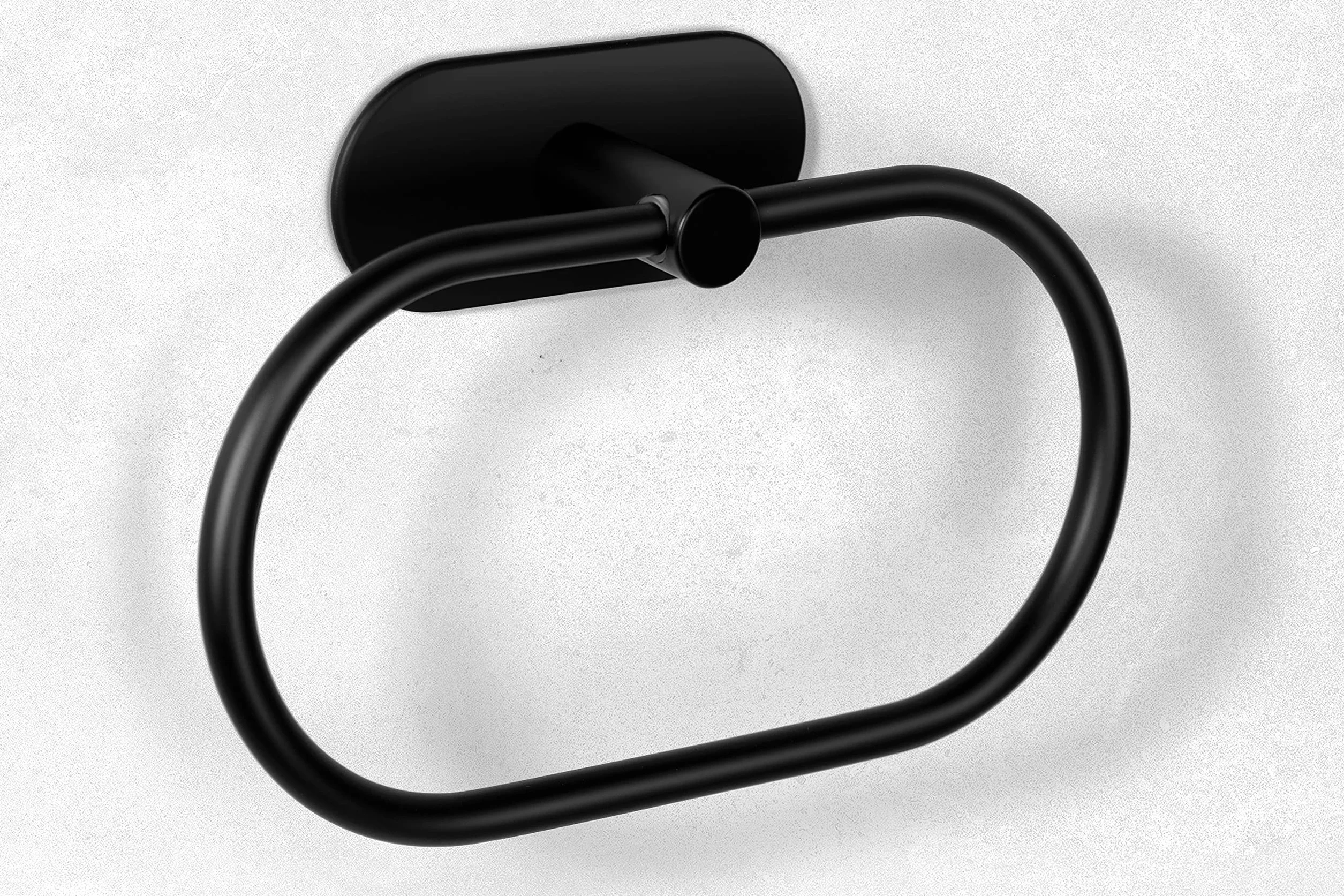 Toallero Sin Taladrar Acero Inoxidable Negro Soporte Gancho Baño Toalla Anillo Pared Pegar