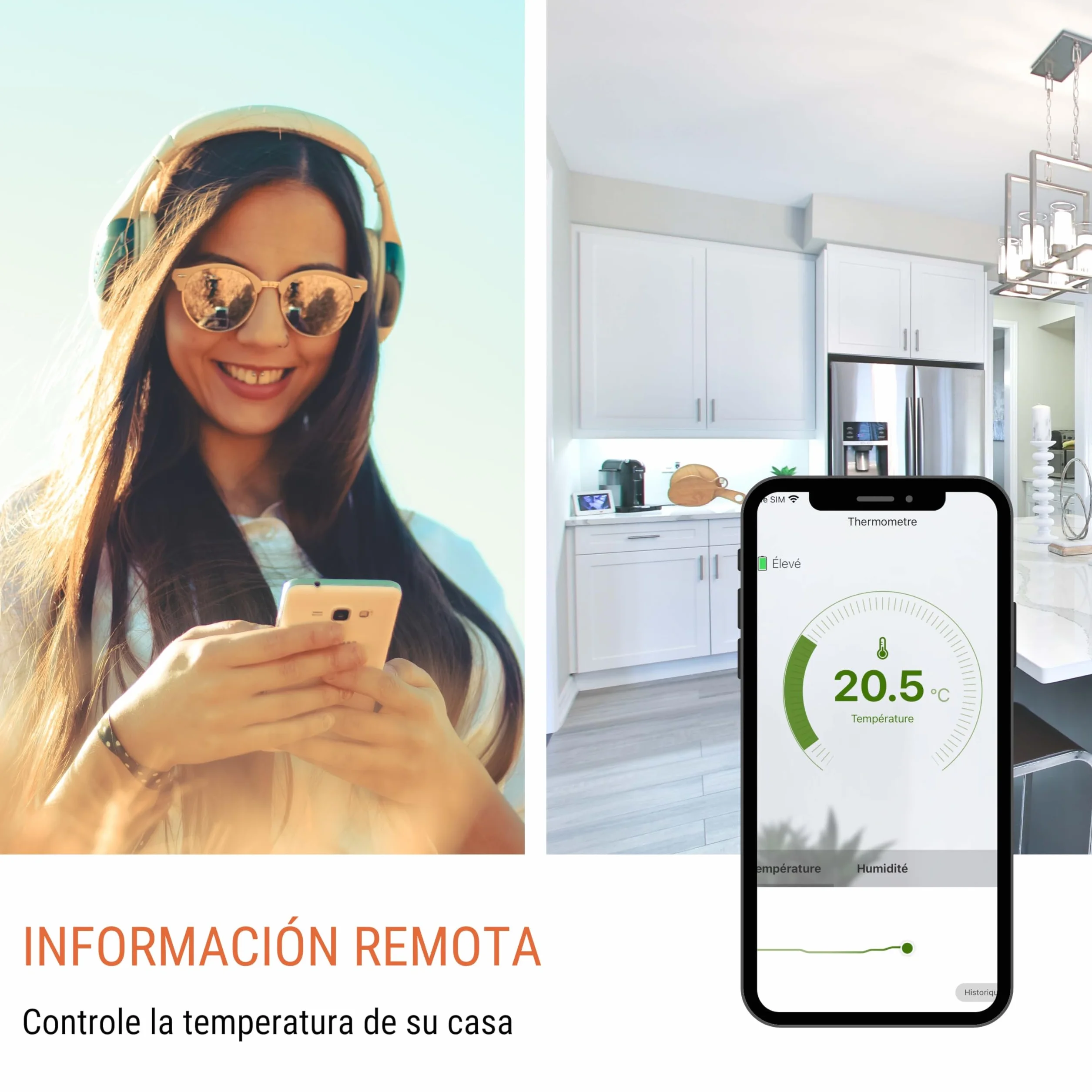 Konyks Termo Termómetro-Higrómetro Wi-Fi compatible Alexa, Google Home,Tuya, programa tareas en segùn que temperaturas