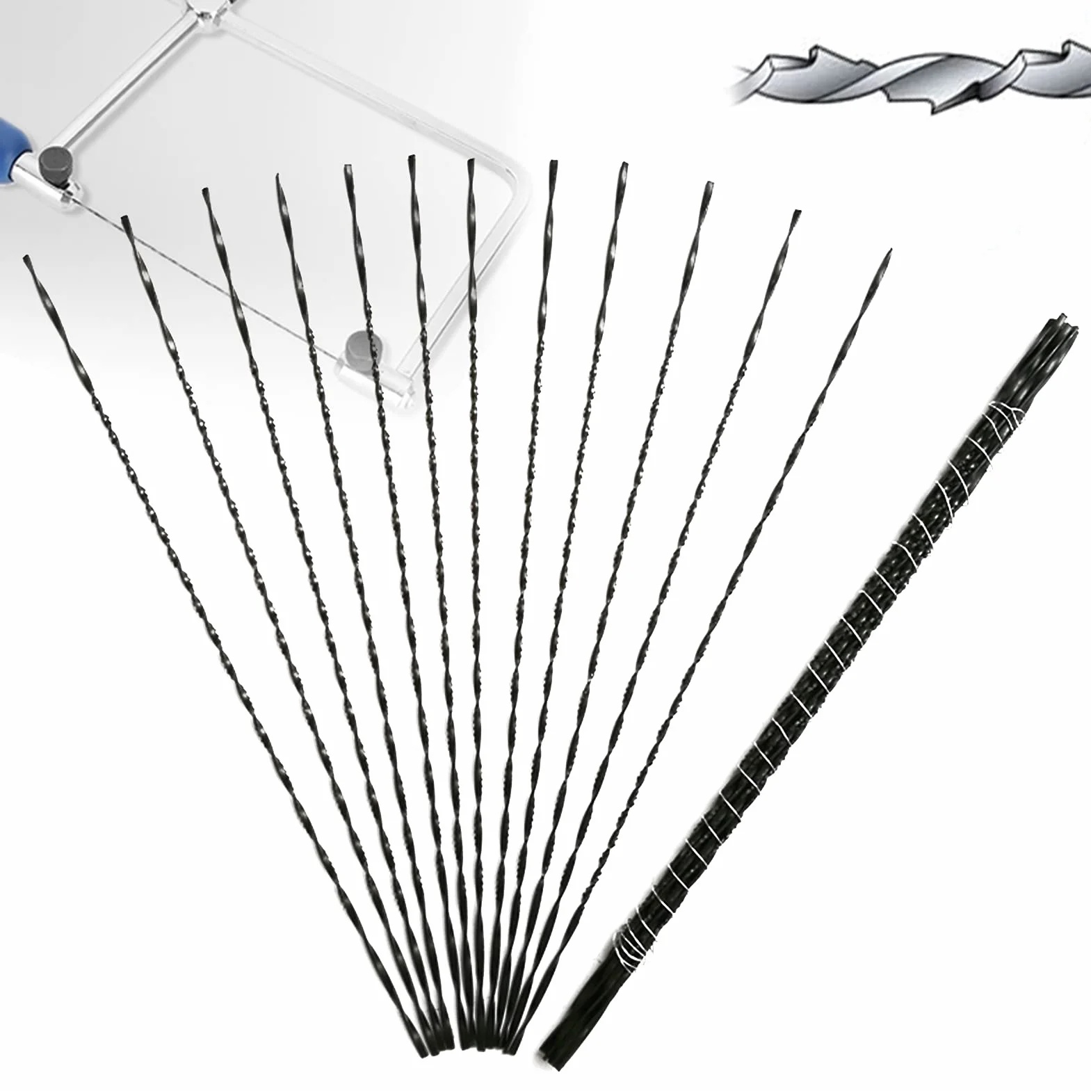Sierra Marqueteria 12 Piezas Hojas de Sierra de Desplazamiento Espiral para Corte de Metal Madera Plástico Herramientas Joyería