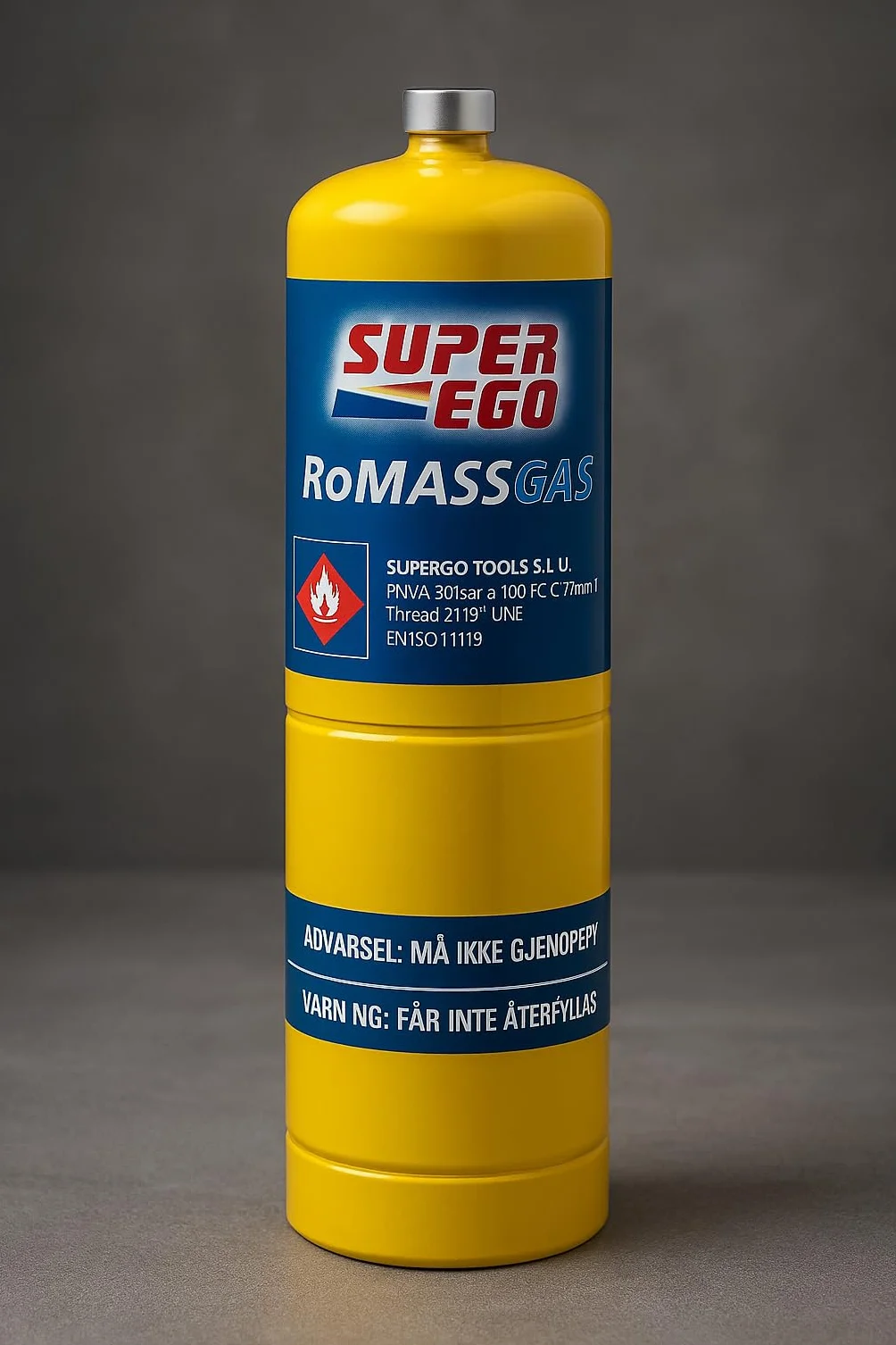 RASMACOR | Pack 2 Unidades Super Ego | Cartucho Romassgas | SEH024600 | Mezcla estabilizada de Gas metil-acetileno con propadieno | 35% más rápido Que el propano