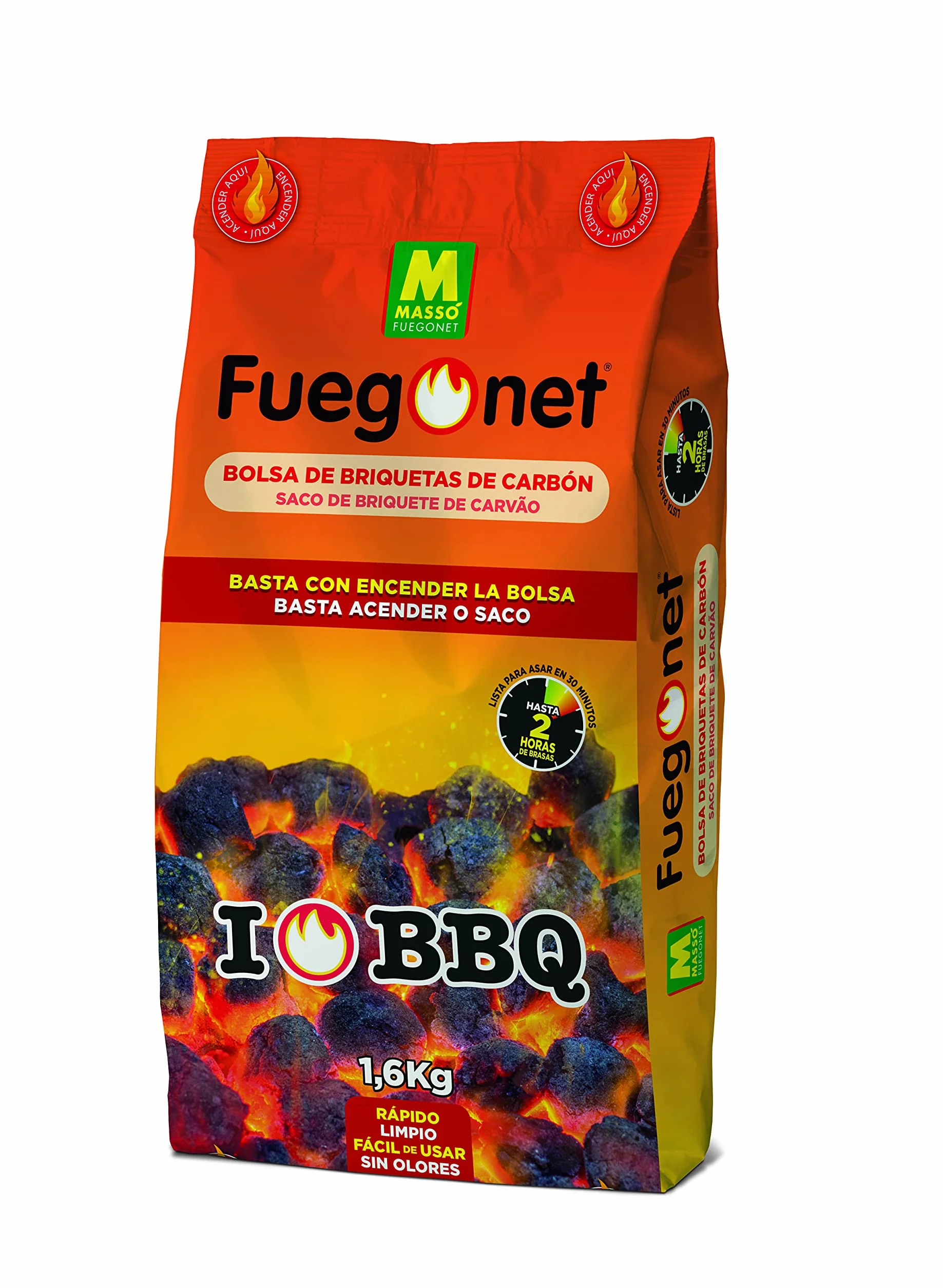Bolsa de briquetas de carbón