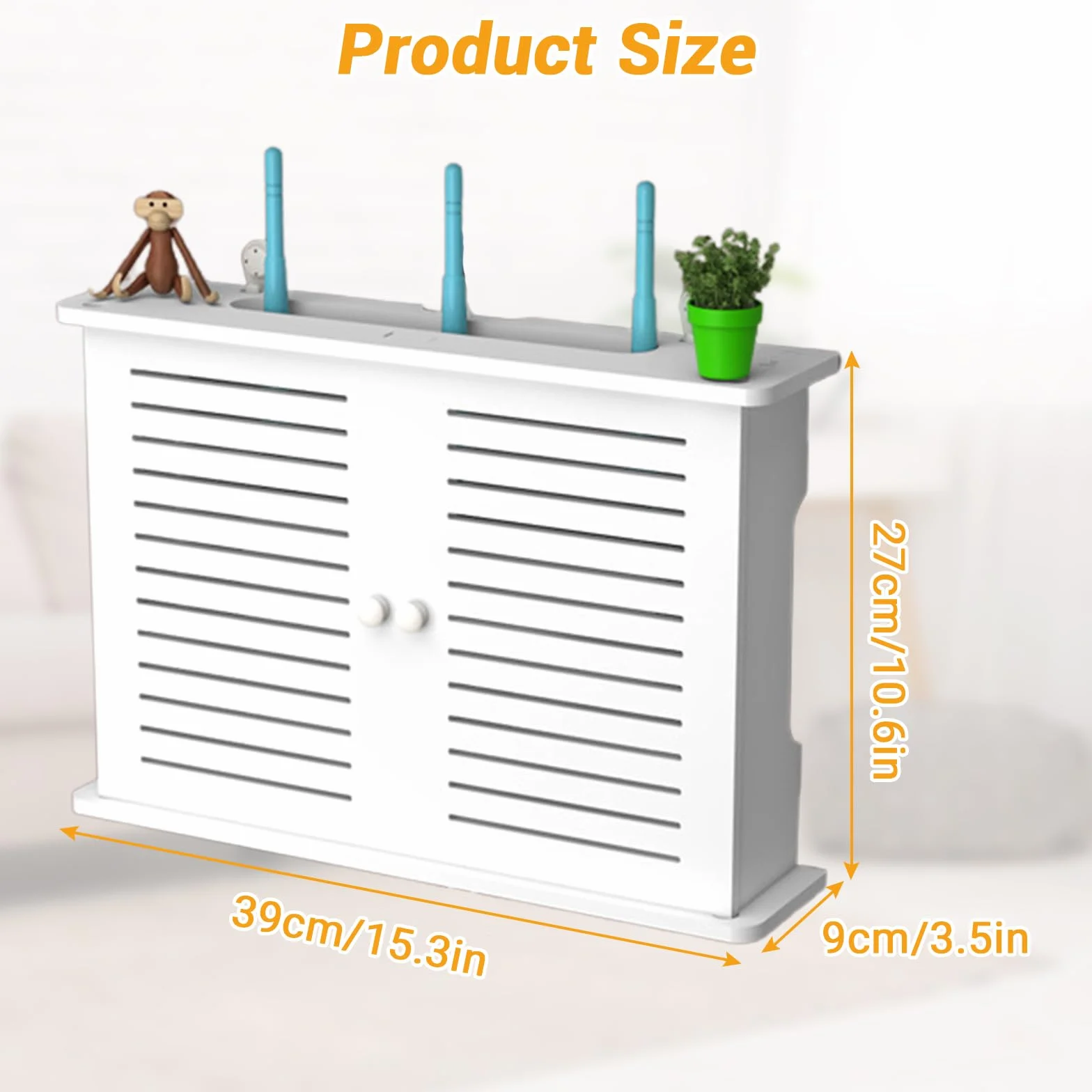 GAESHOW Caja Router y Soporte WiFi para Pared, Almacenamiento y Decoración del Hogar, Enrutador Flotante