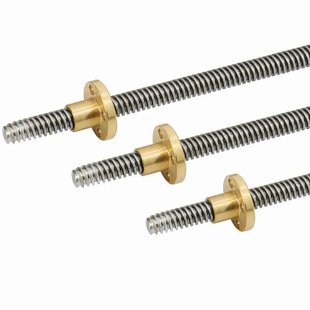 Varilla de tornillo avance T8 OD 8 mm Paso 2 Plomo con(1000mm)
