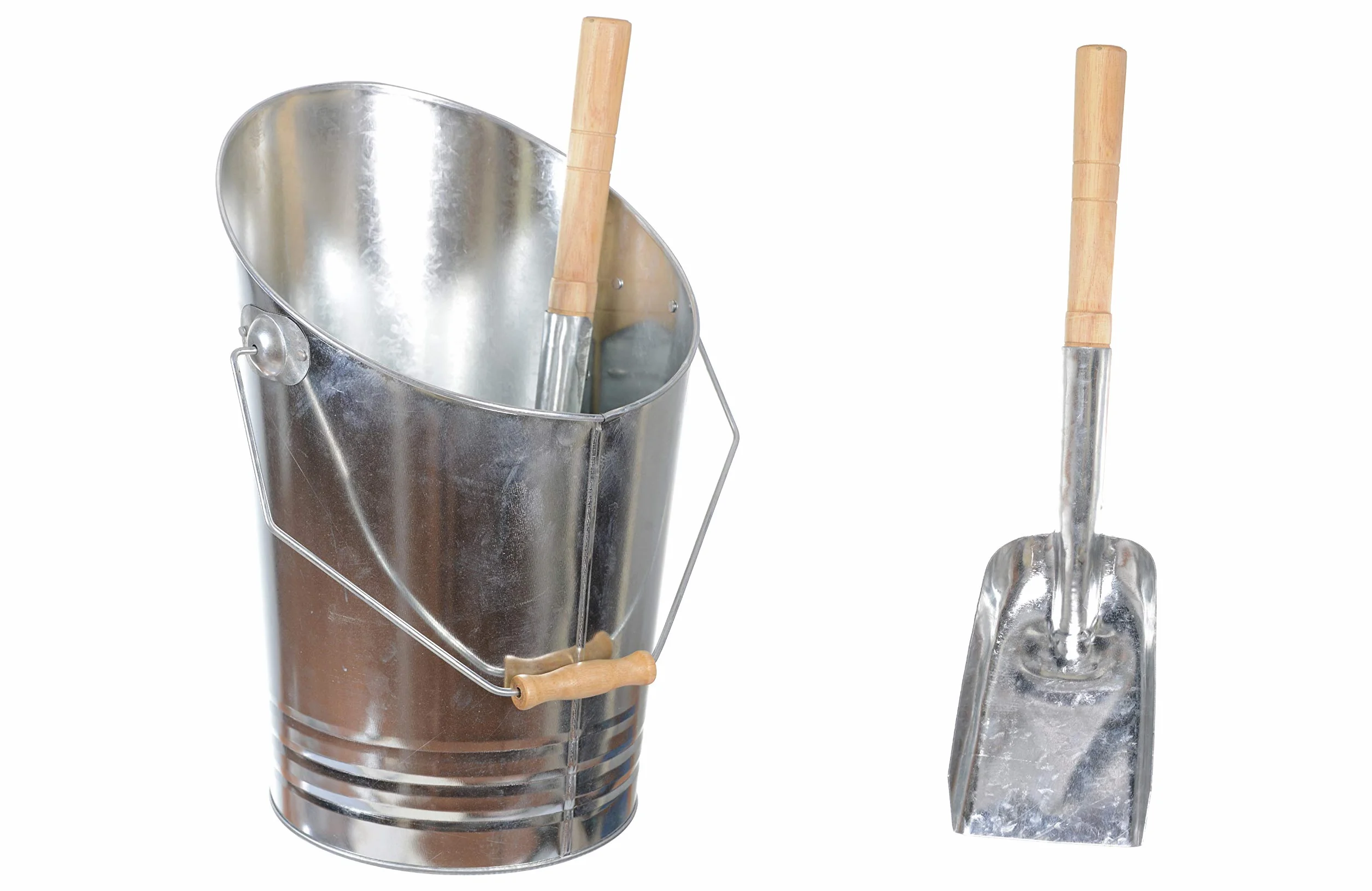 HERSIG - Accesorios Chimenea | Cubo Metalico Galvanizado Cenizas + Pala Chimenea