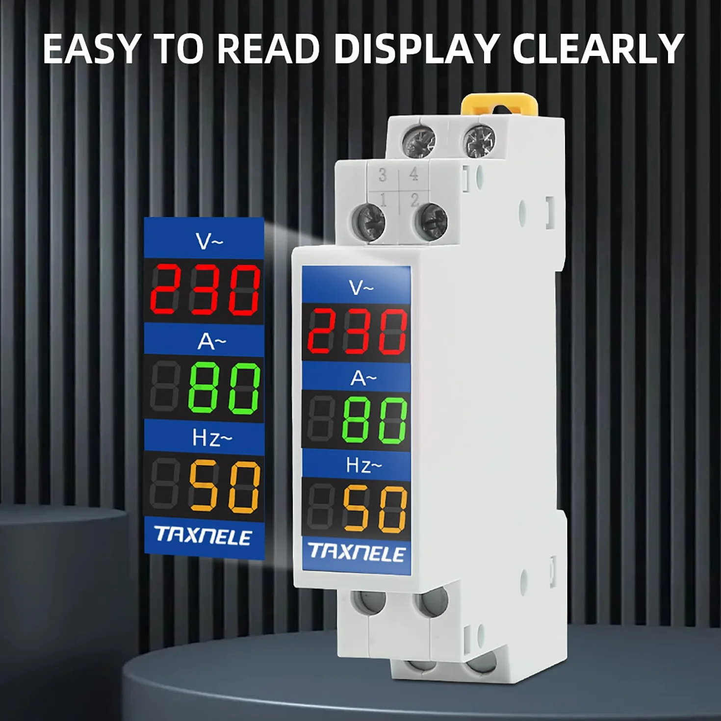 Multímetro digital modular con indicador LED, voltímetro y amperímetro para carril DIN, 18 mm, medidor de voltaje y corriente, HZ, AC 80-500 V, 110 V, 220 V, 380 V, 100 A, con CT (V+A)
