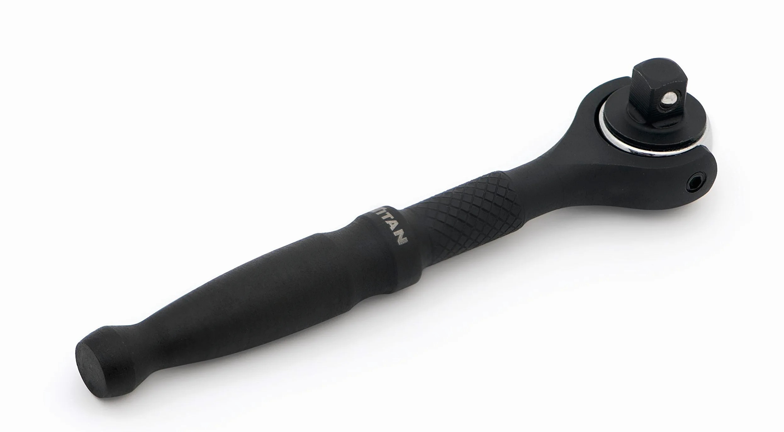 Titan 11313 Micro trinquete de cabeza giratoria de 90 dientes de 1/4 pulgadas x 4 pulgadas, negro, fábrica