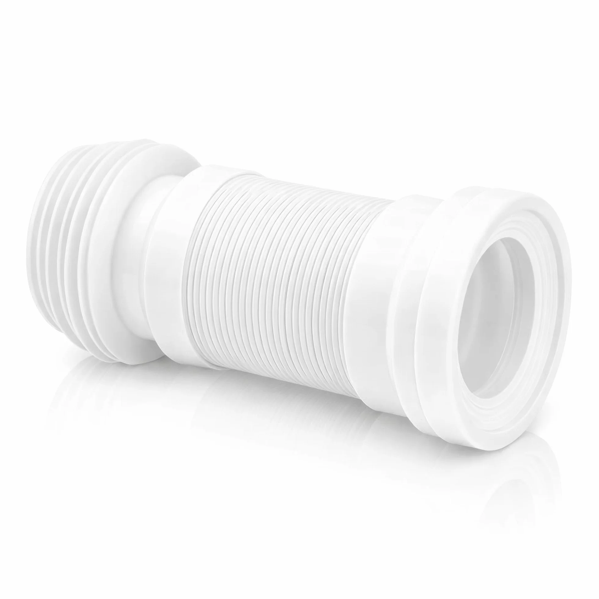 Manguito WC Extensible PVC Conector Universal Inodoro Ø90-110 mm Tubo Flexible Ajustable 240-480 mm Alta Estanqueidad Antifugas