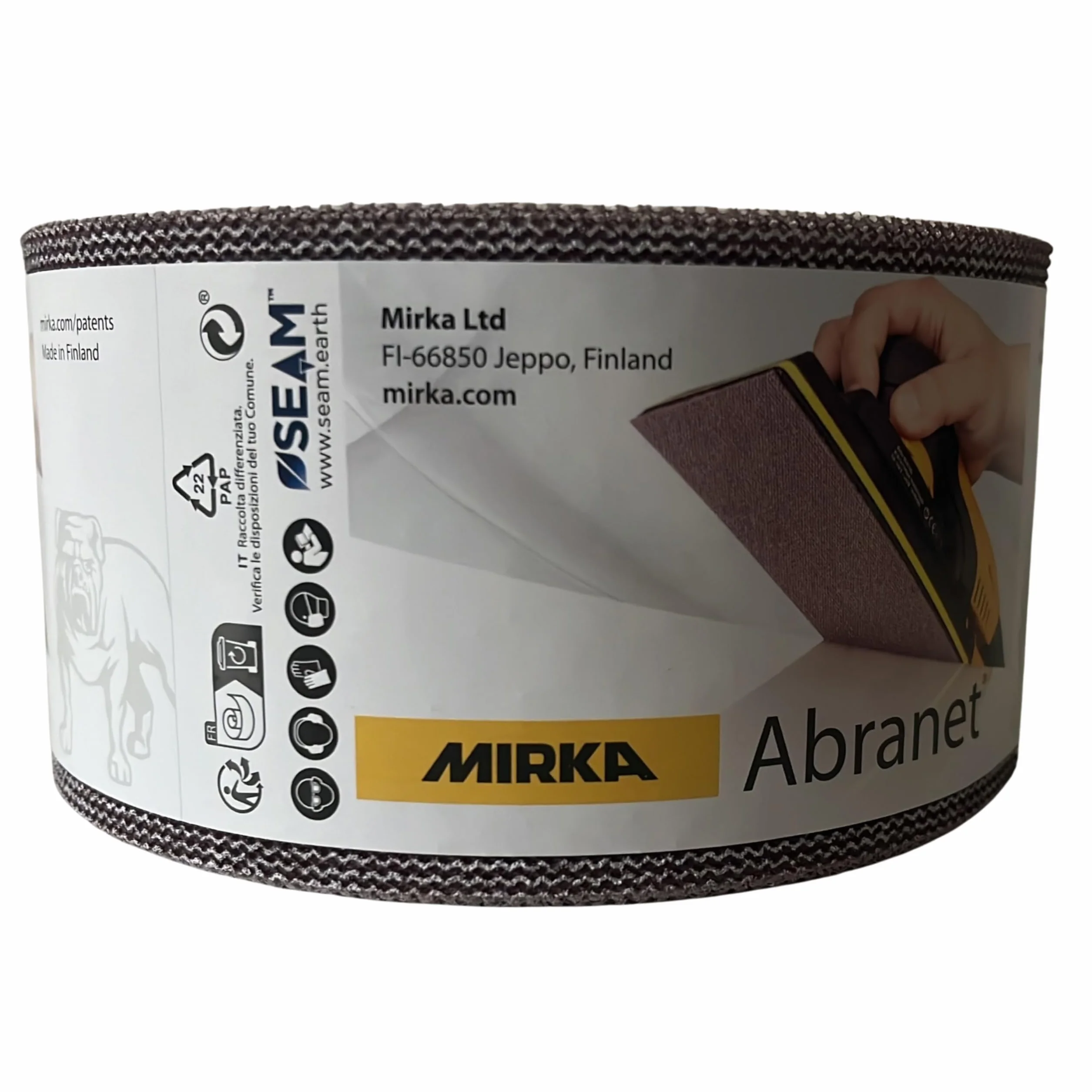 Mirka Abranet rollo de lijado neto 75 mm x 10 m cierre adhesivo/grano P80 / 1 rollo/para lijar madera, masilla, barniz, plástico / 545BI001803R