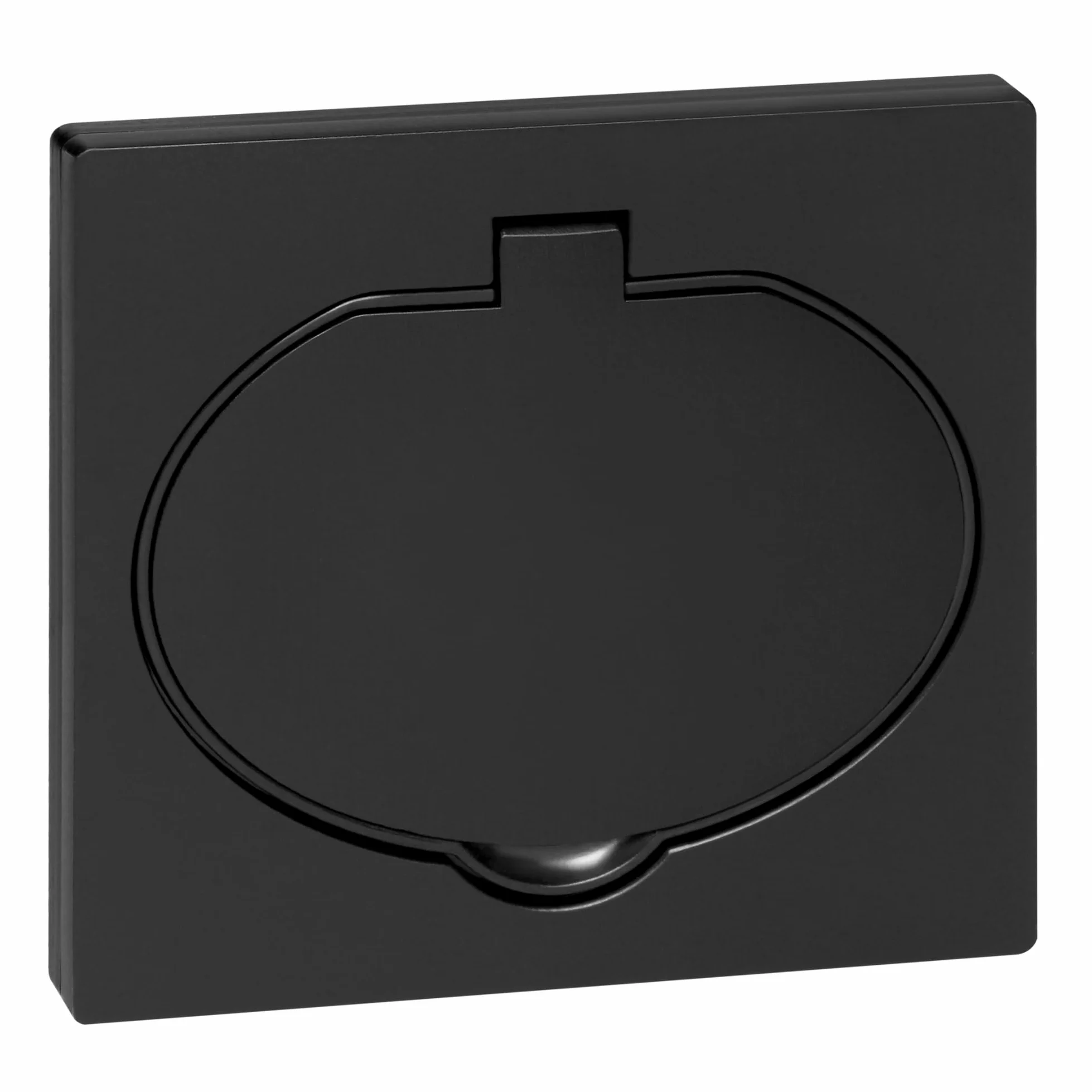 Enchufe Empotrable Negro Mate de Diseño Moderno | Con Tapa Hermética IP44 para Baño y Cocina | Enchufe de Pared Tipo Schuko Premium 1x2P+T (Negro)