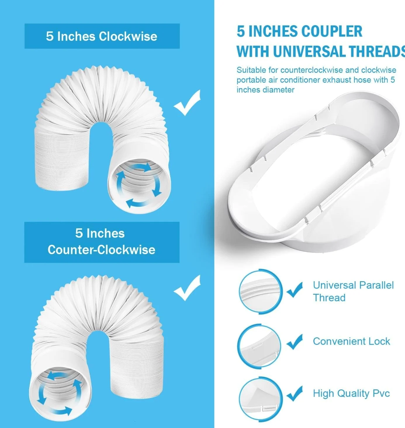 Kit de deslizamiento de ventana elástico,Kit de Sello de Ventana Universal para Aire Acondicionado Portátil,Manguera de escape con acoplador,Kit de ventilación de CA ajustable para ventanas correderas