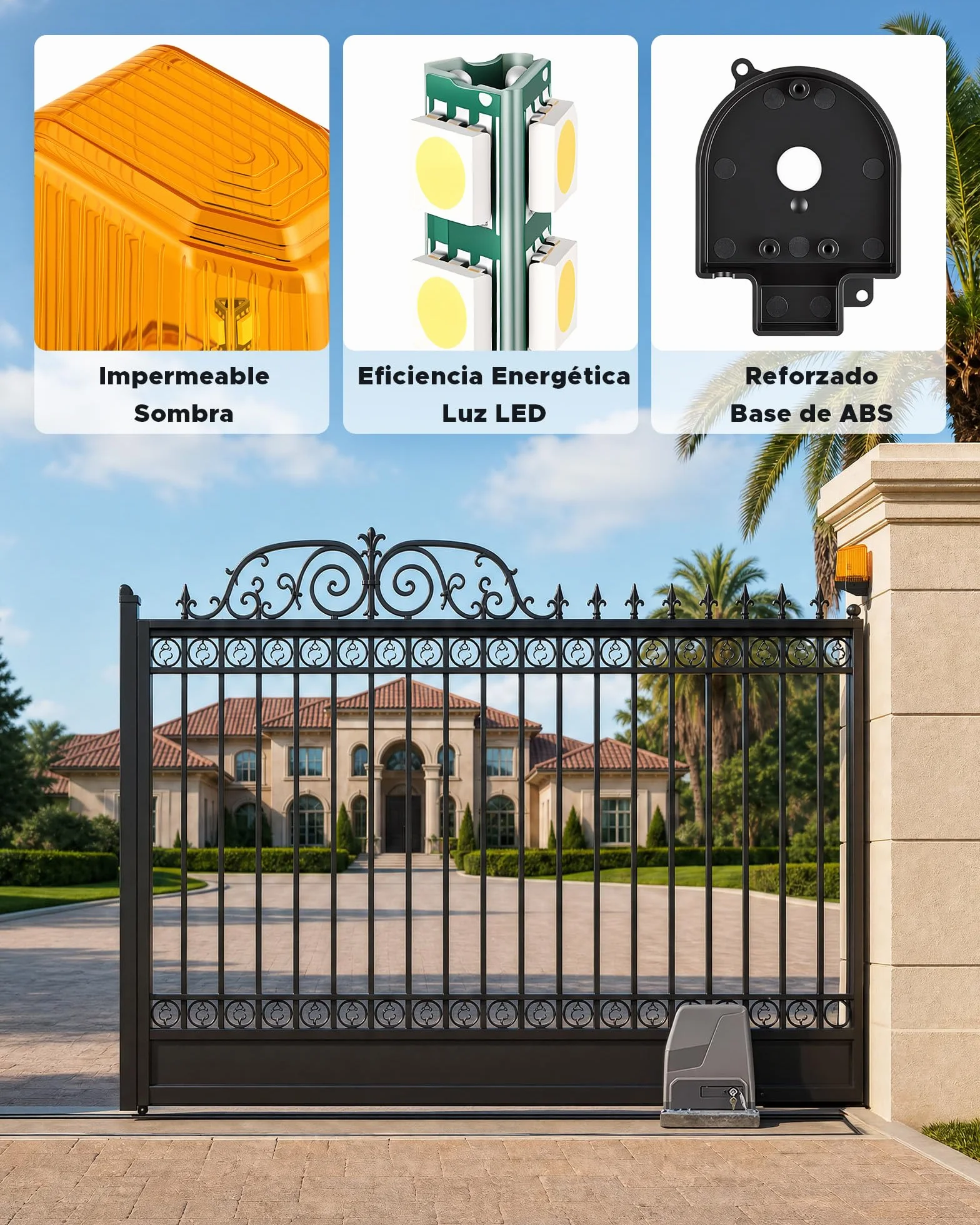 CO-Z Lámpara de Alarma Universal de Señal para Abrepuertas, Luz Estroboscópica LED de Seguridad 1 HZ, Luz de Advertencia para Motor Puerta de Corredera y Batiente