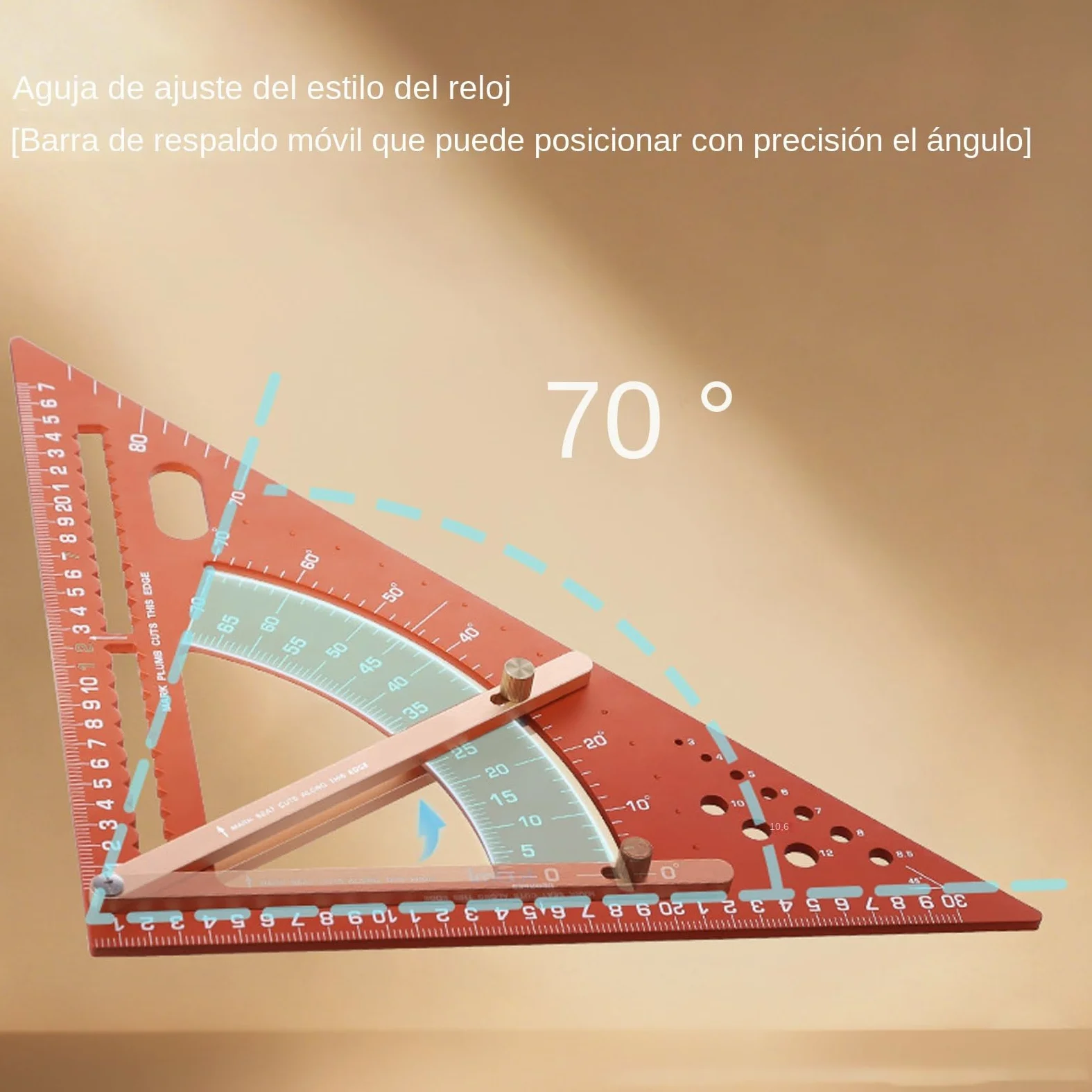 Escuadra De Carpintero | Regla Triangular de Aluminio Ergonomica para Carpinteria | Escuadra De Carpintero Con Transportador De Ángulos | Para Profesionales Y Aficionados