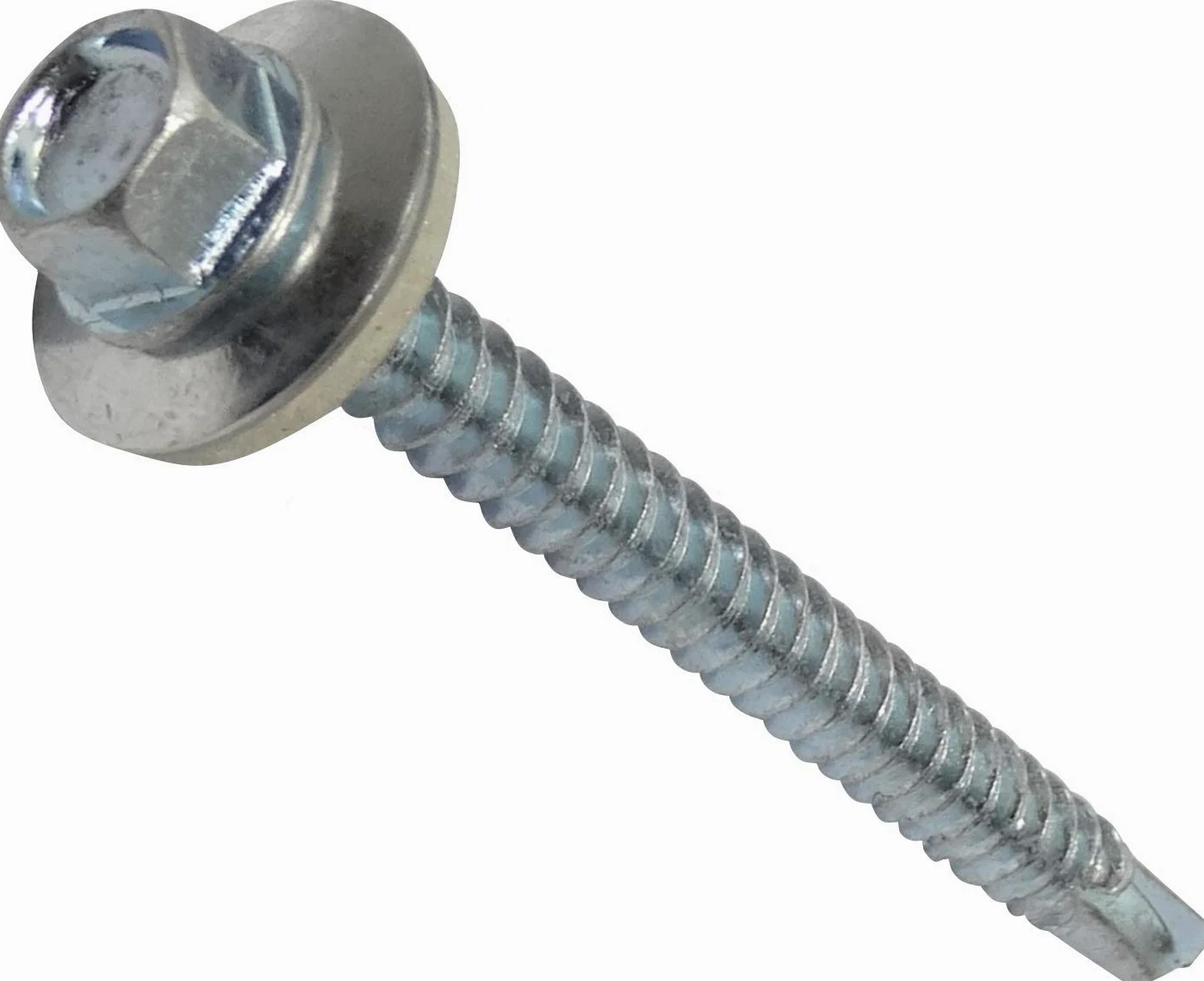 AERZETIX - C44541 - Juego de 100 - Tornillo autoperforante M5.5x60mm + arandela de estanqueidad - con huella hexagonal 8mm - en acero galvanizado - DIN7504K - chapa metal canalones paneles sándwich