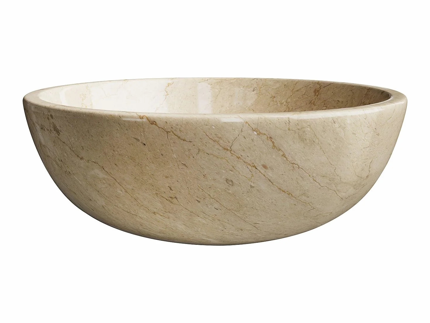 Vente-unique - Lavabo sobre encimera Lavino - L 40cm x A 40cm x H 15cm - mármol - crema