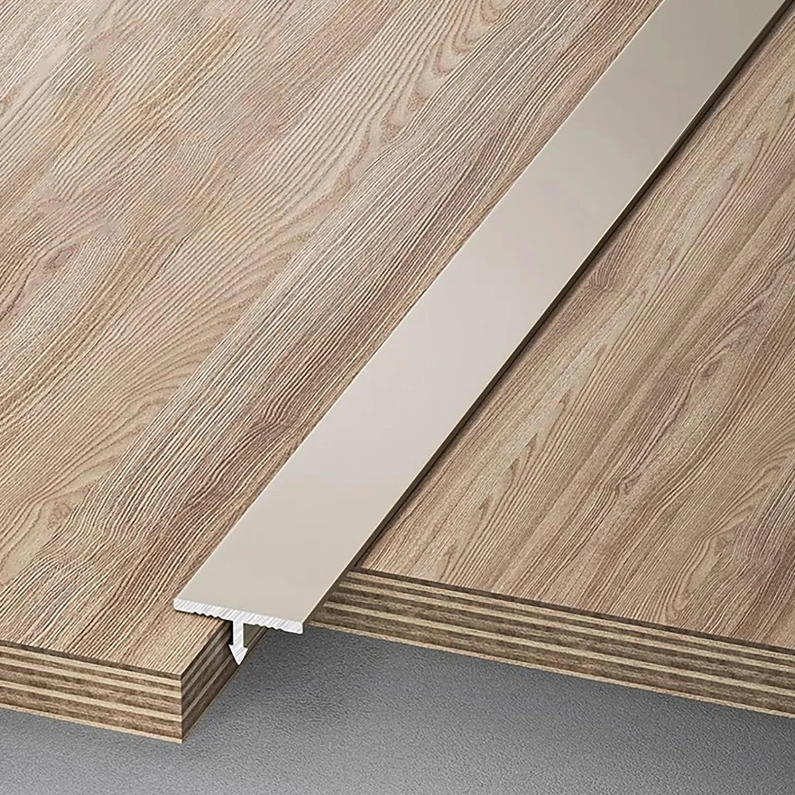 Perfil De Transición En T Para Suelos Laminados Y Parquet, Umbral De Puerta 100cm, Paquete De 3, Riel Sin Juntas Para Transición De Suelos, Borde De Puerta Y Umbrales(High-End-Grau,Breite: 12m