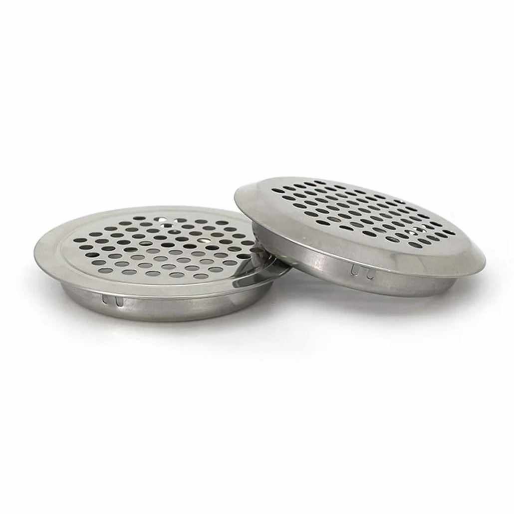 Cubiertas de ventilación circulares de 53 mm de acero inoxidable con orificio de malla para armario, baño, oficina, cocina, ventilación de 20 piezas
