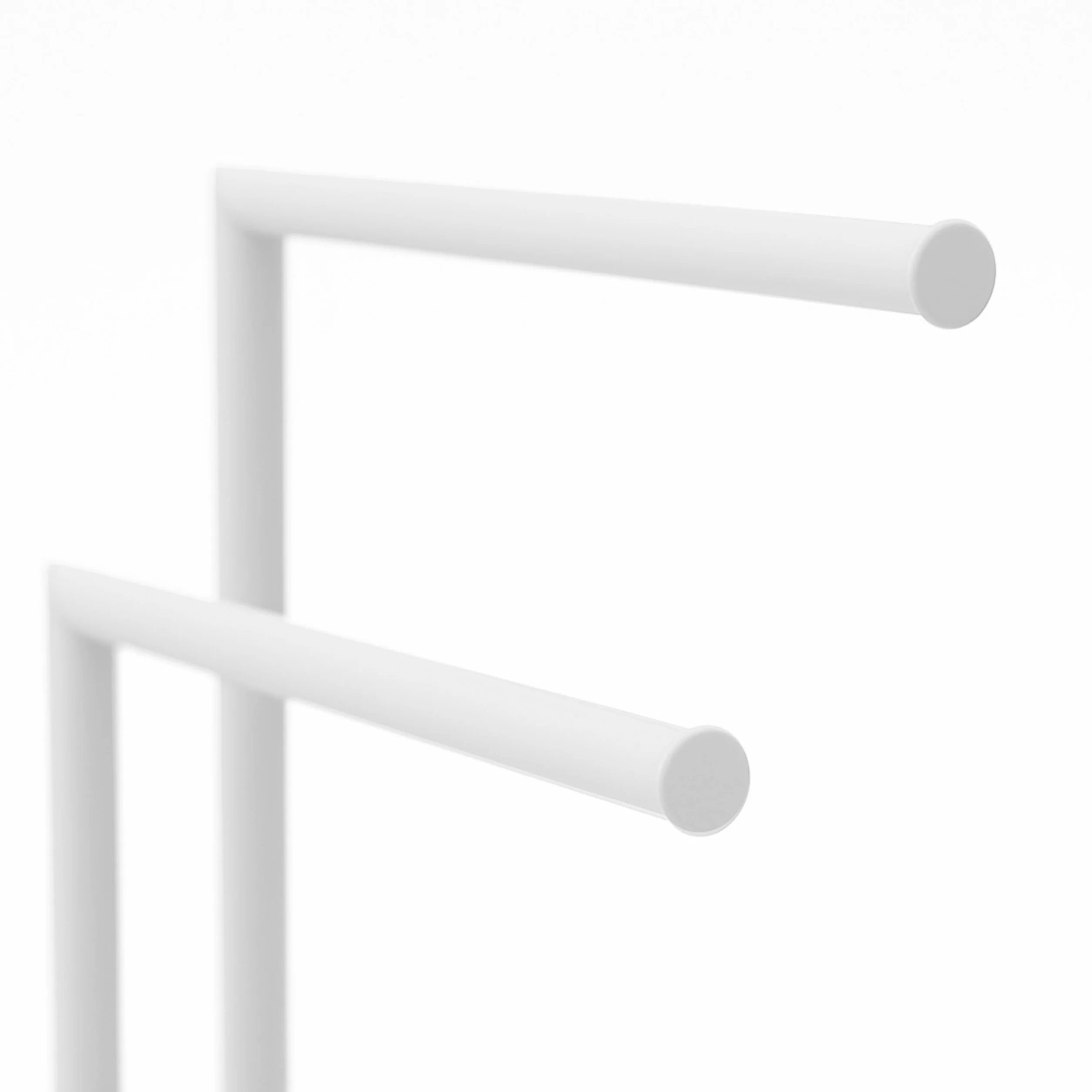 Toallero Relaxdays de pie, Metal, 2 Barras Ajustables, 78,5 x 38,5 x 17 cm, Blanco