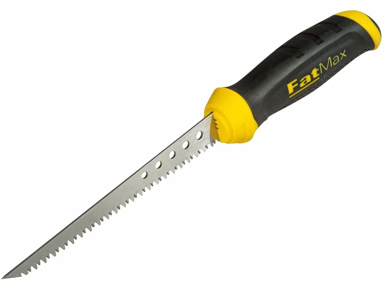 STANLEY 0-20-556 - Mini Serrucho FATMAX, Punta Afilada, Hoja Gruesa Endurecida, Mango Ergonómico, Longitud de Hoja 150 mm, 7 Dientes por Pulgada, para madera y plástico