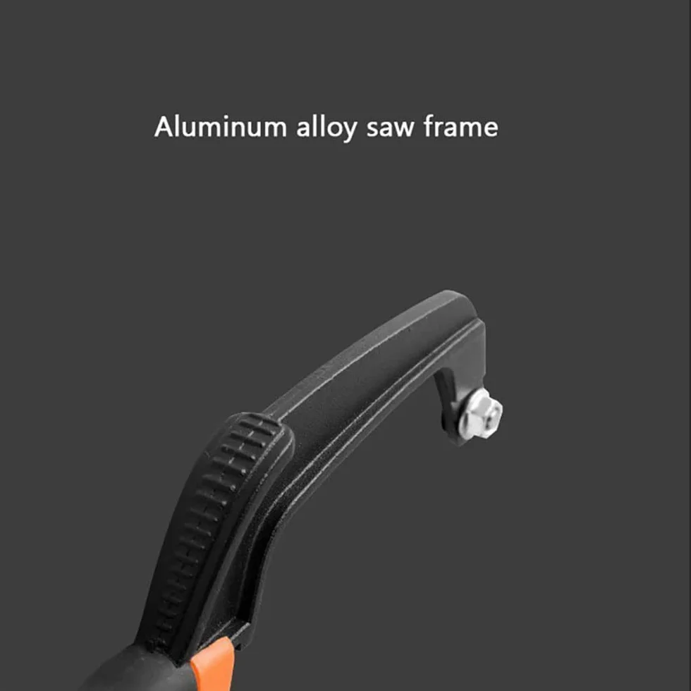 Mini sierra para metales, marco portátil de aleación de aluminio para carpintería, corte de PVC y bricolaje, naranja/negro