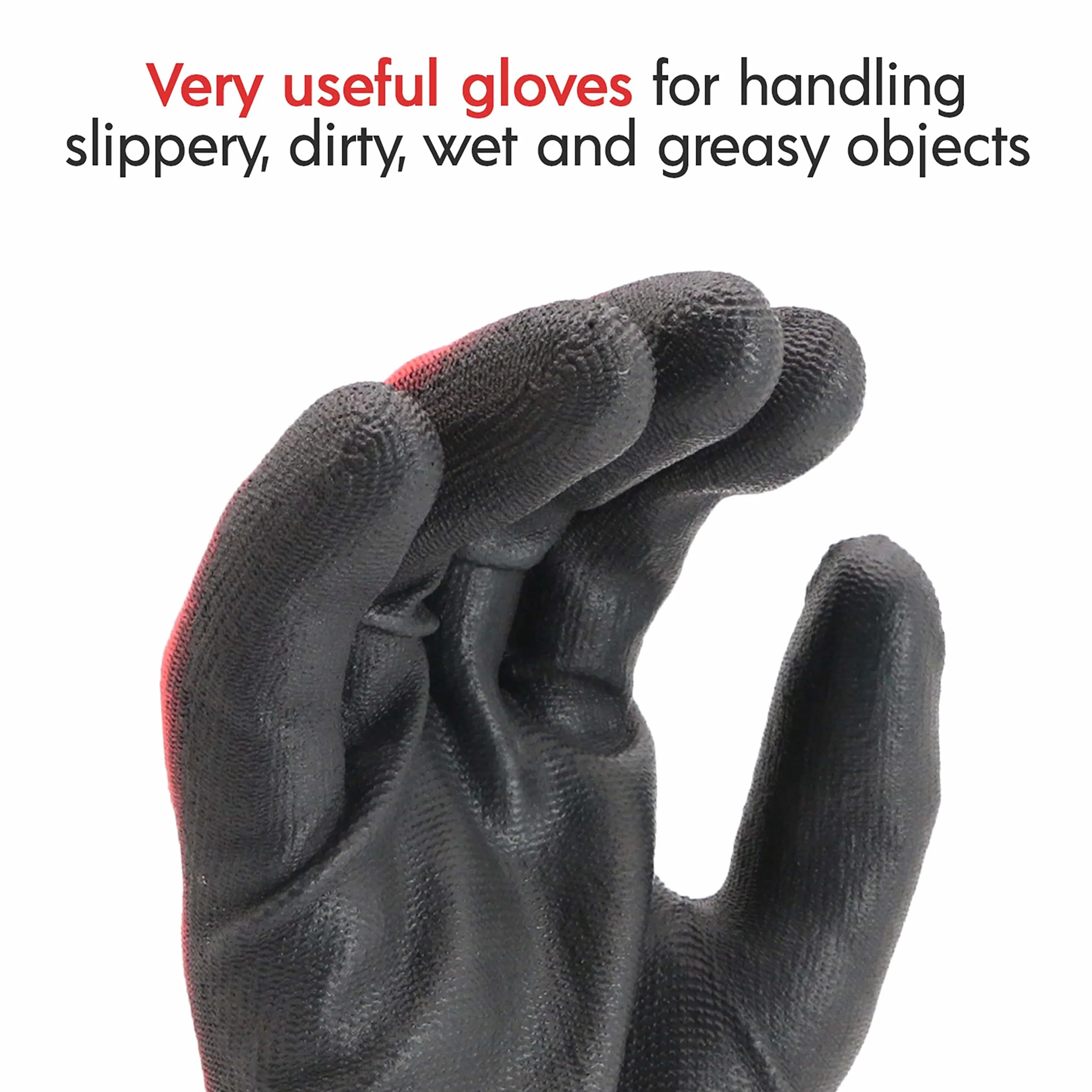 Guantes Trabajo EDIMAX Alta Resistencia Abrasión Desgarro Nivel 3 Recubrimiento Naylon PU Protección Mecánica Industrial 12 Pares