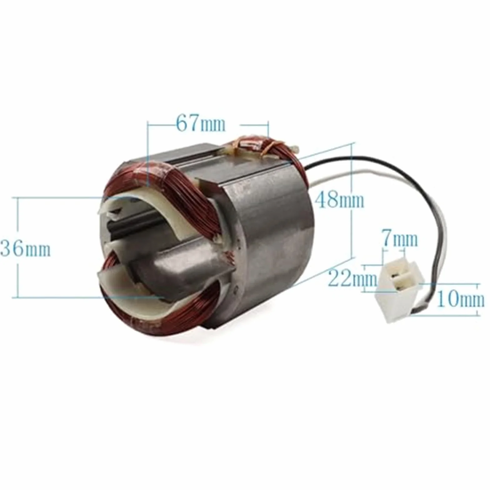 Accesorios de Armadura de Rotor de 220-240V HR2810, for makita, reemplazo de Bobina de estator de Anclaje de Armadura de Rotor de Martillo HR2810 Rotor del Motor(Black with Bearing)