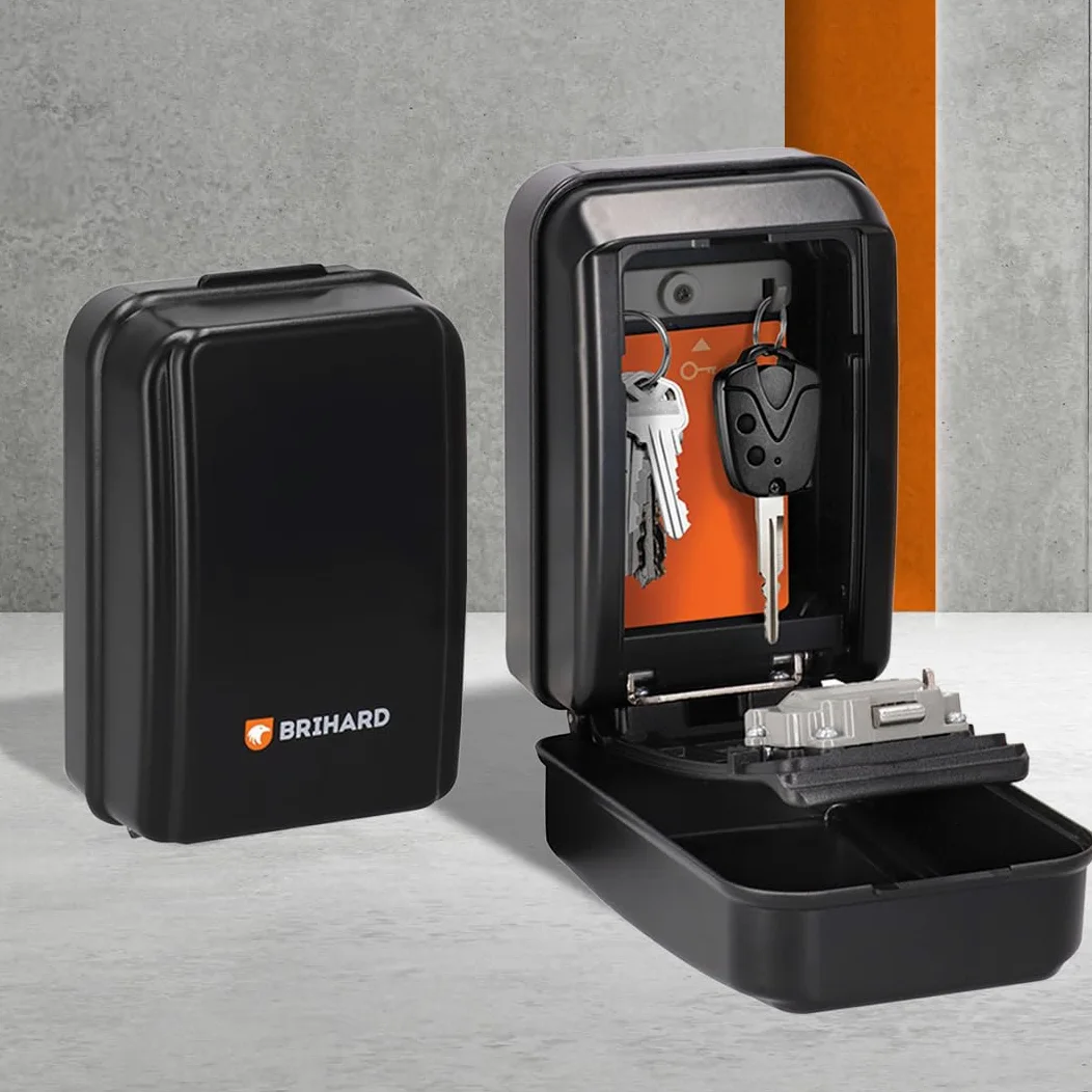 Caja Seguridad Llaves All Season XL Con Protector Impermeable, para Pared Exterior, Segura con Cerradura de Combinación de 4 Dígitos, Resistente a la Intemperie para Llaves de Casa y Coche