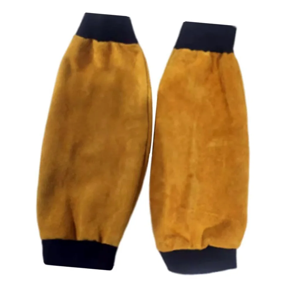 1 Par de Resistentes de material cuero para Soldadura con Elástico, Amarillo a