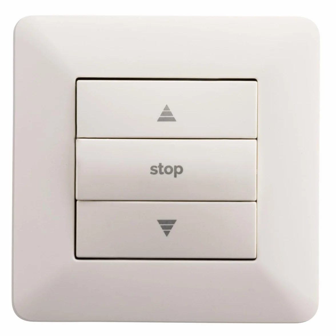 Zenitech - Mando para Persianas 2300W 10A - Instalación Empotrada Lista para Usar - Motor Compacto y Soporte con Clip - Ajuste Milimétrico - Blanco - 86x86 mm