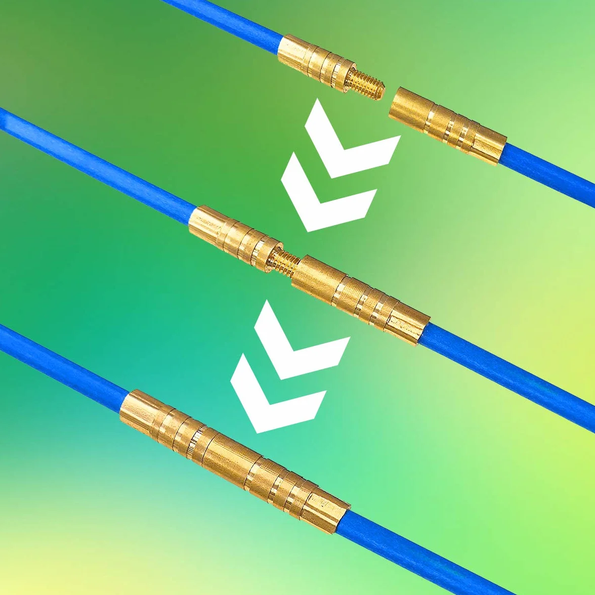 Juego de varillas pasacables de fibra de vidrio 33cm