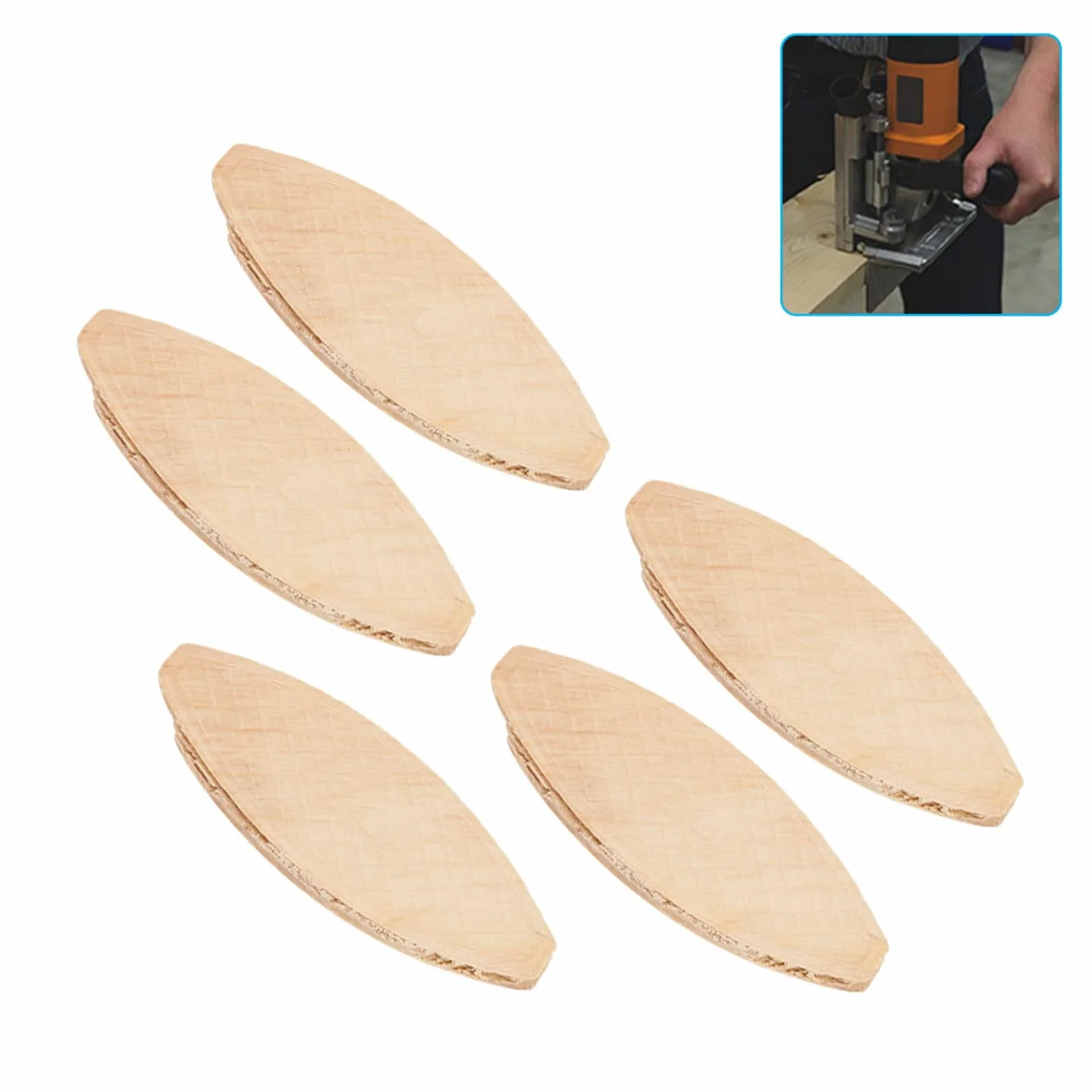 Ausla Galletas de Madera 100 Piezas Herramienta de Unión de Madera Maciza de Haya Tamaño 20#