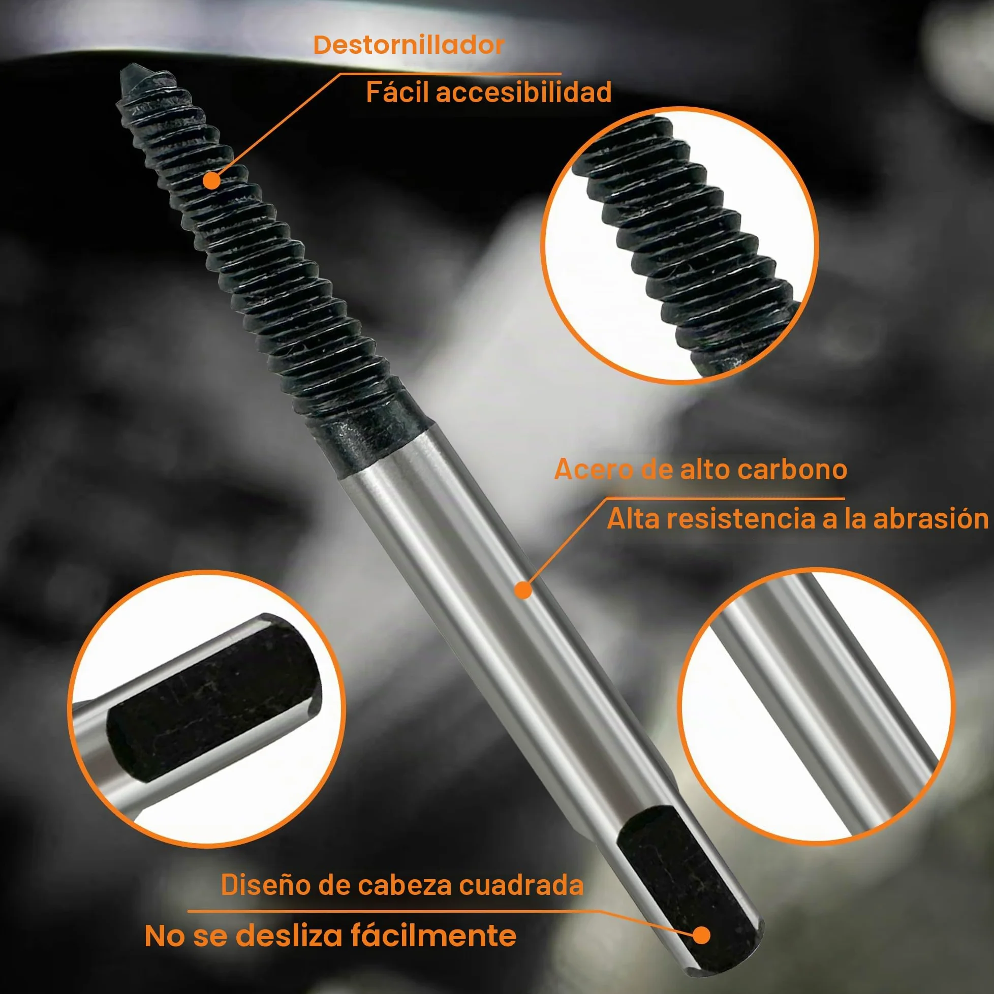 Juego de extractores de tornillos, herramientas de desenroscar tornillos, juego de destornilladores izquierdos, extractor de tornillos, Para Tornillos Rotos o Dañados